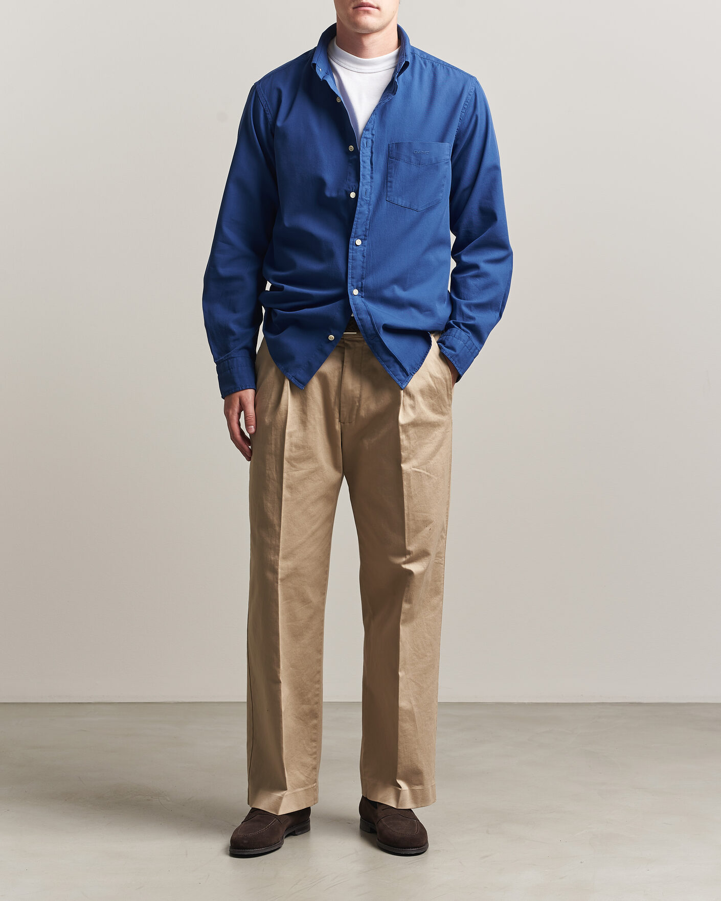 Uomini | Camicie | Gant | Regular Fit Garment Dyed Twill Shirt Crisp Blue