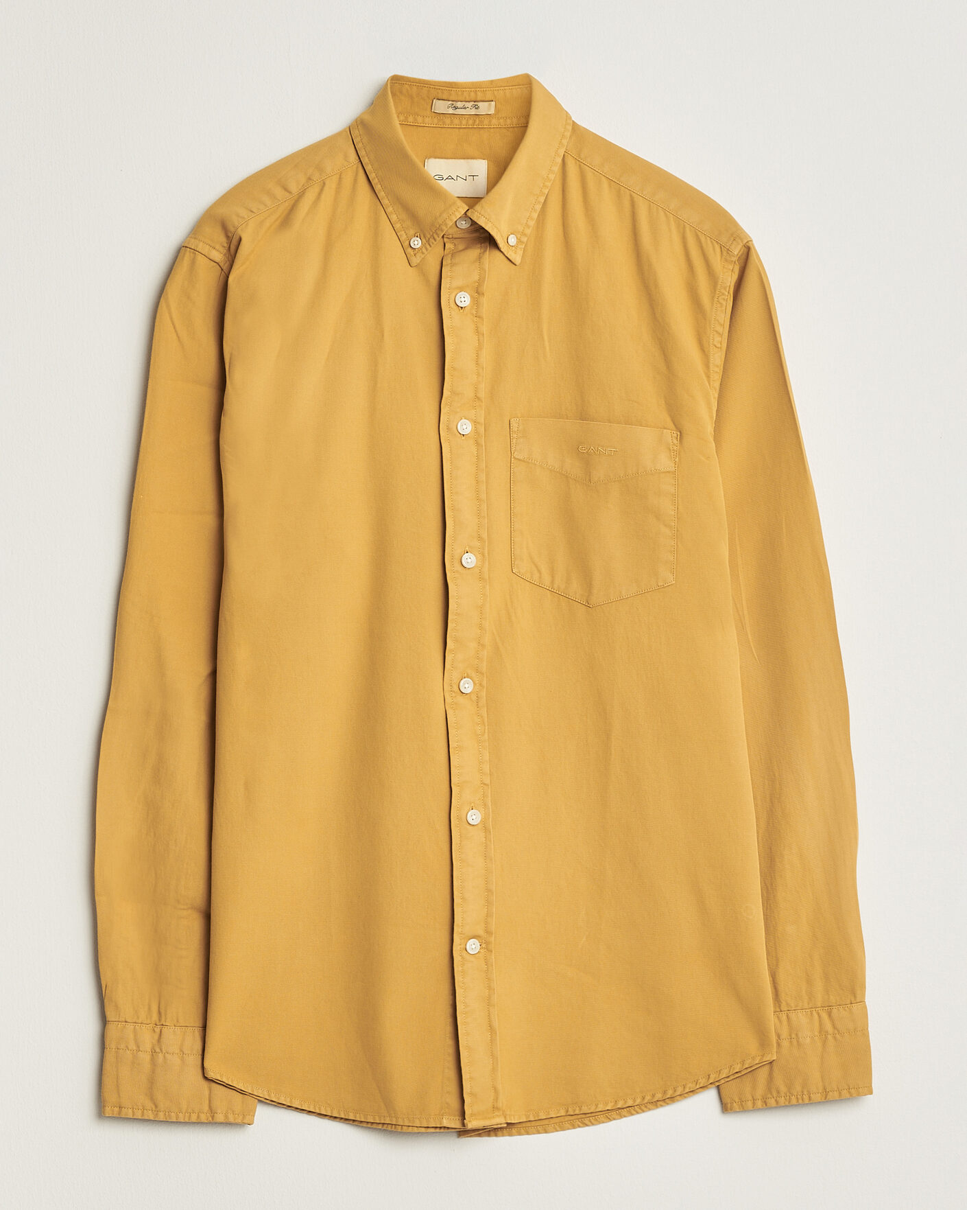 Uomini | Camicie | Gant | Regular Fit Garment Dyed Twill Shirt Turmeric Shine