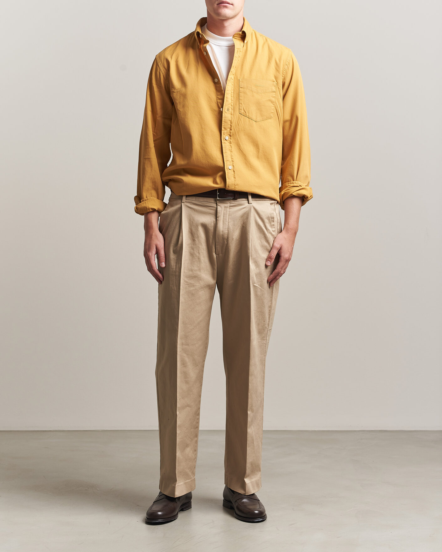 Uomini | Camicie | Gant | Regular Fit Garment Dyed Twill Shirt Turmeric Shine