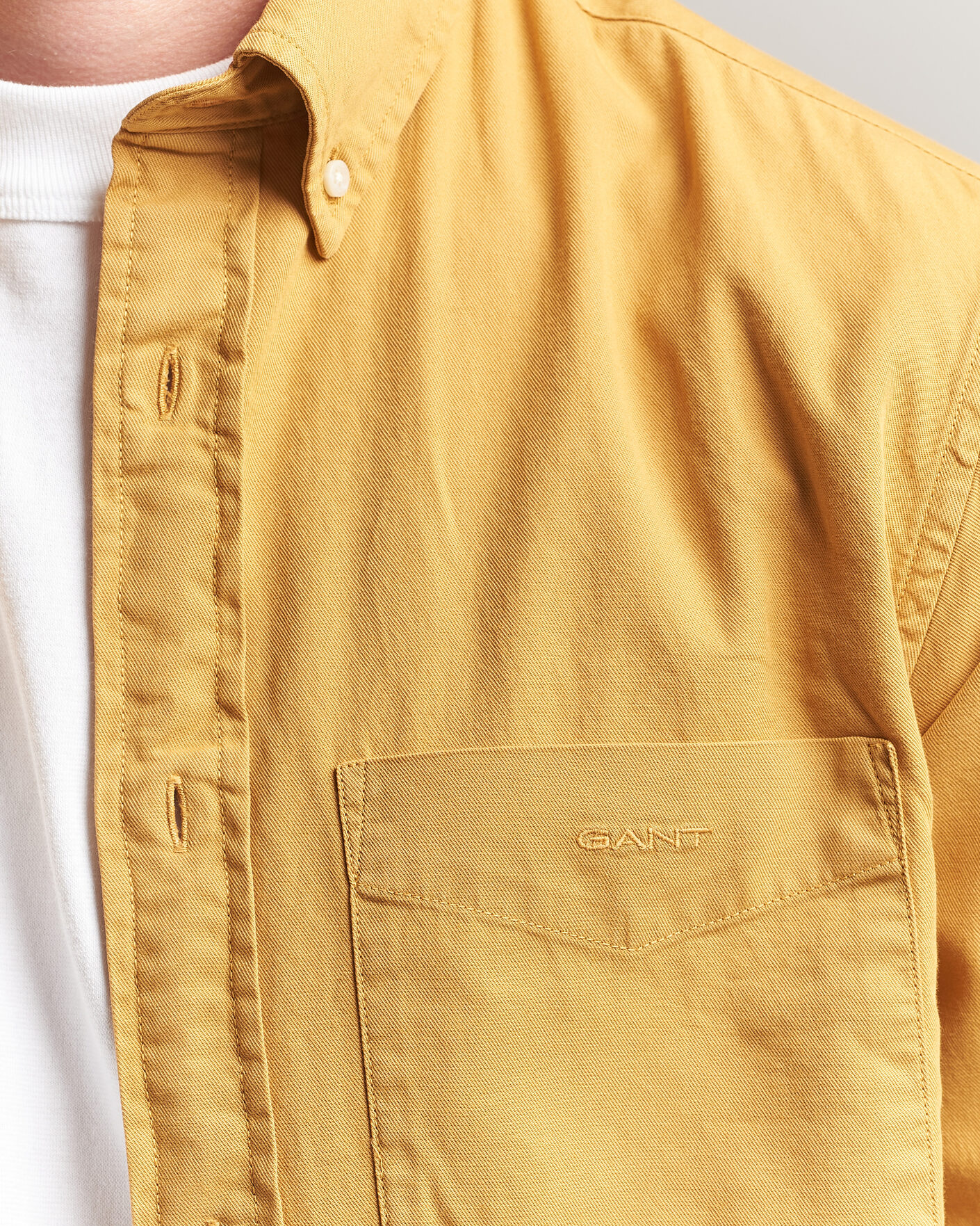 Uomini | Camicie | Gant | Regular Fit Garment Dyed Twill Shirt Turmeric Shine