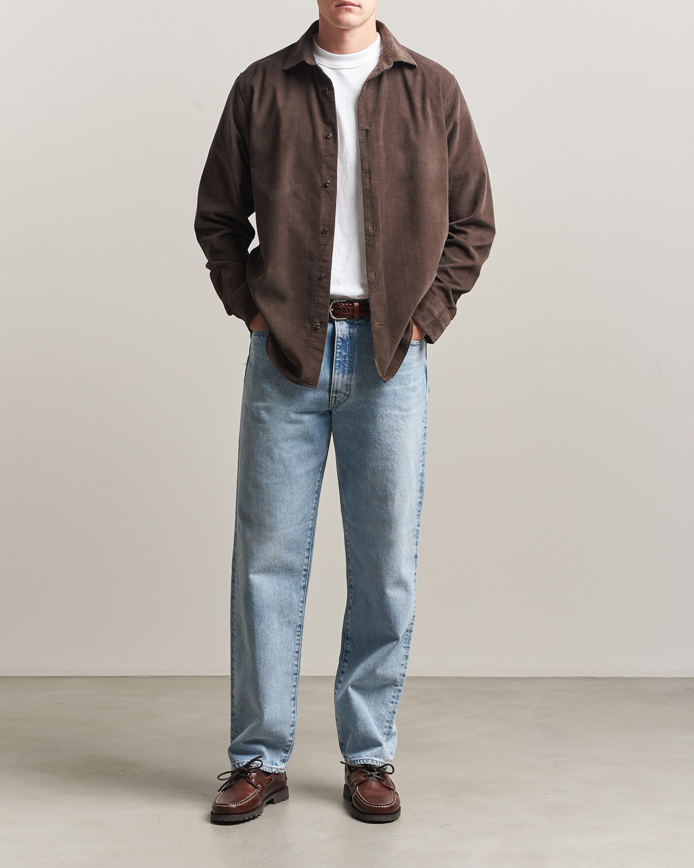 Uomini | Camicie | Gant | Regular Fit Baby Cord Shirt Shadow Brown