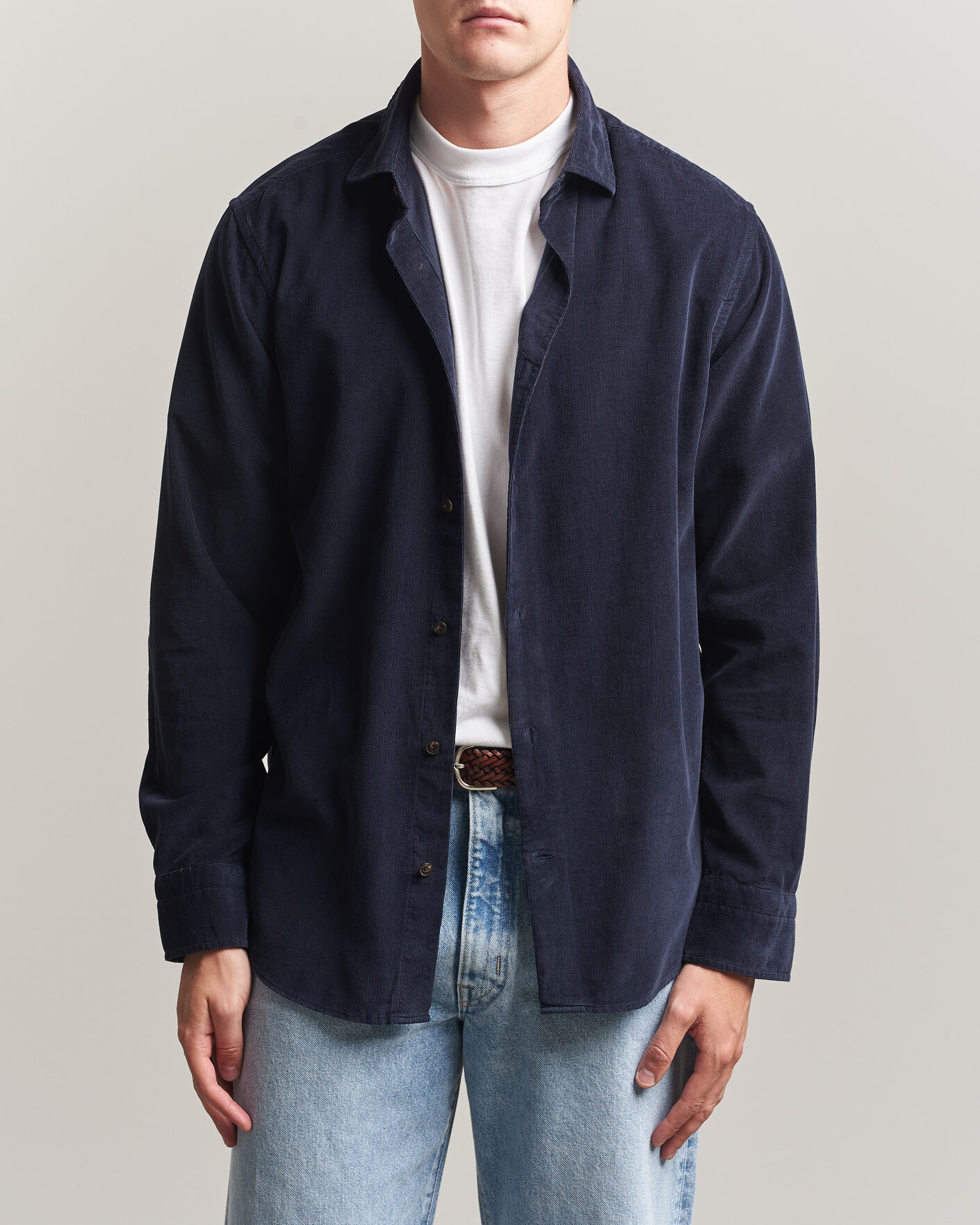 Uomini | Camicie | Gant | Regular Fit Baby Cord Shirt Evening Blue