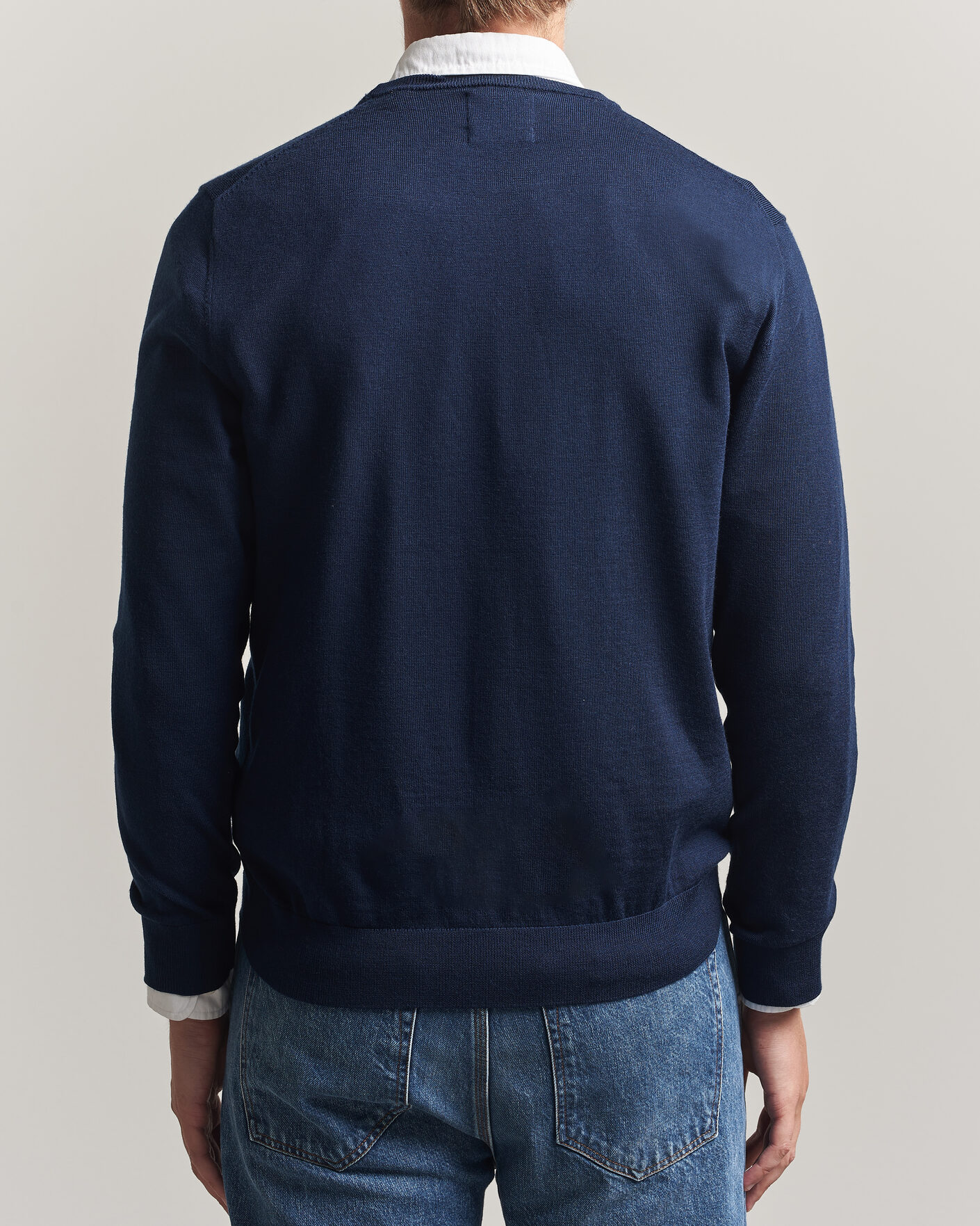 Uomini | Maglieria | Gant | Extrafine Merino Knitted Crew Neck Marine
