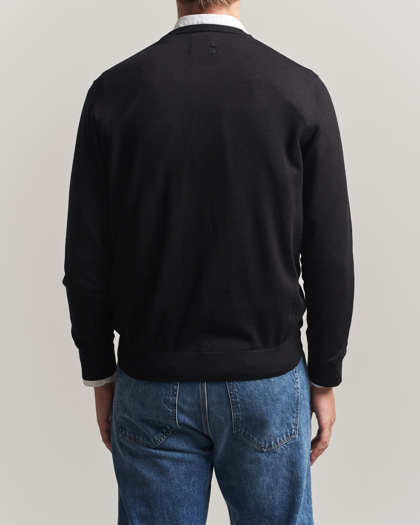 Uomini | Maglieria | Gant | Extrafine Merino Knitted Crew Neck Black