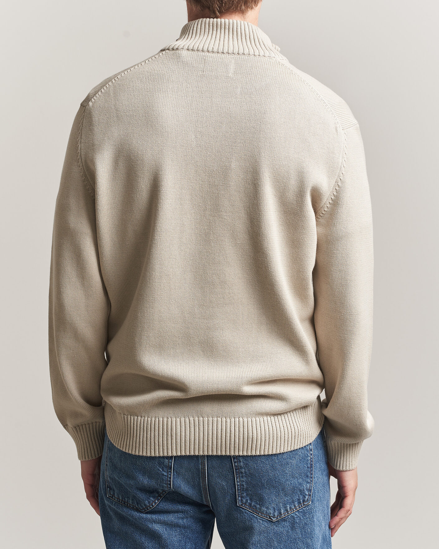 Uomini | Maglieria | Gant | Casual Cotton Knitted Half Zip Clay Beige