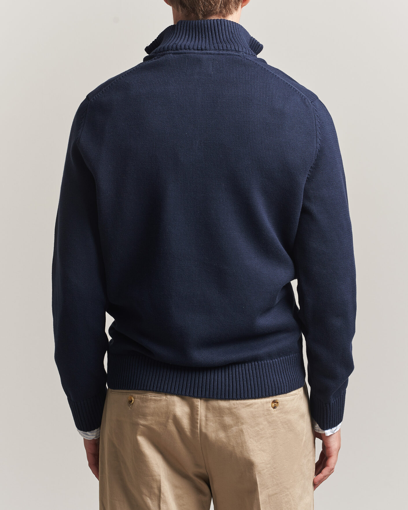 Uomini | Maglieria | Gant | Casual Cotton Knitted Half Zip Evening Blue