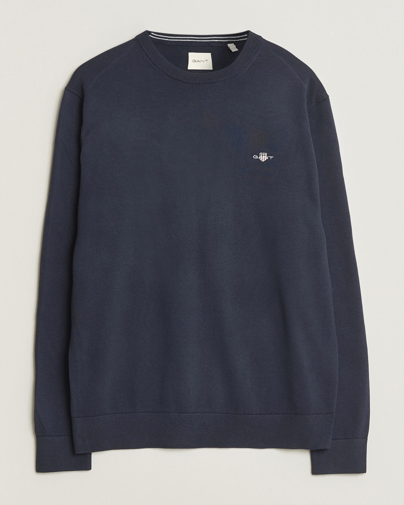 Uomini | Maglieria | Gant | Classic Cotton Crew Neck Evening Blue