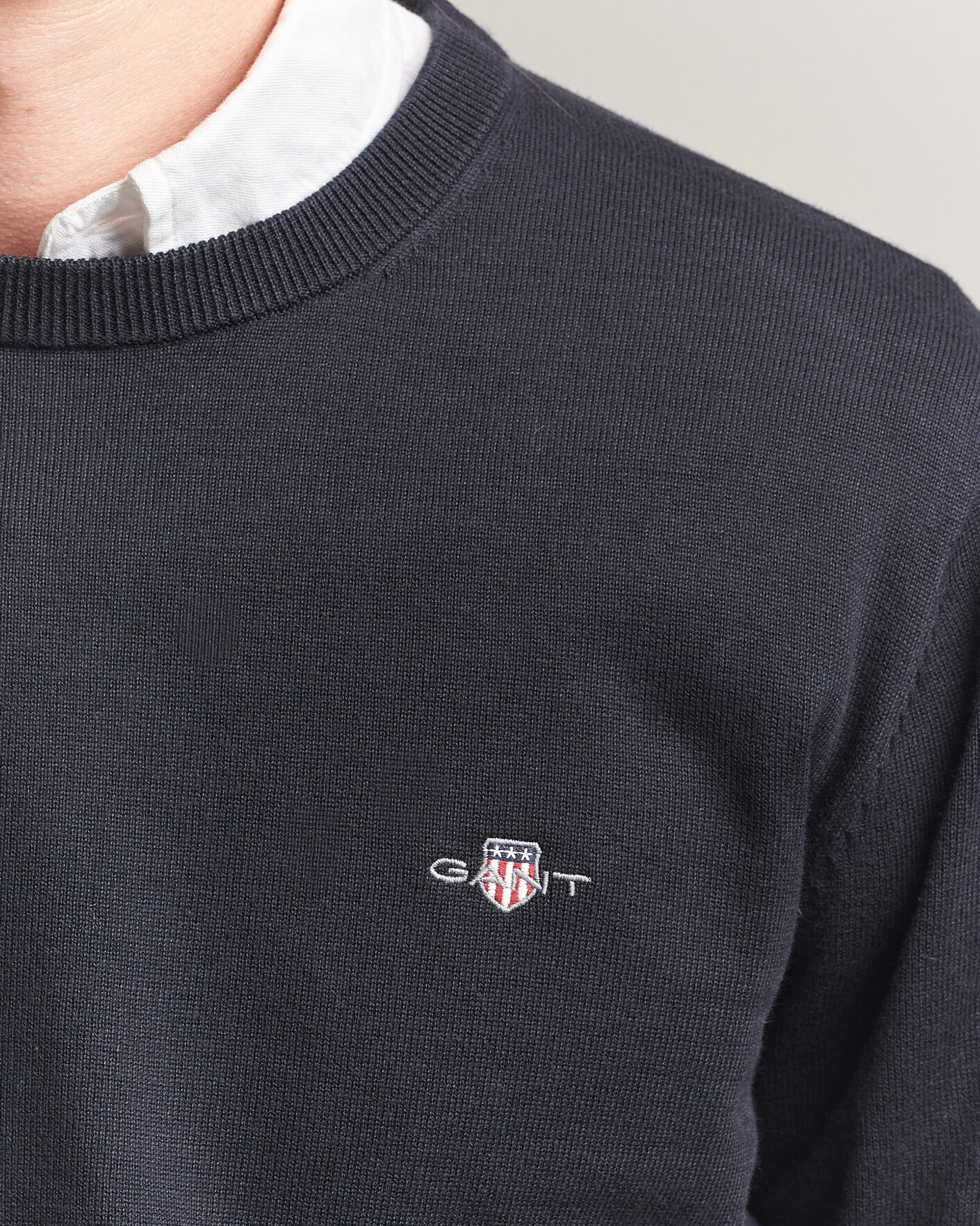 Uomini | Maglieria | Gant | Classic Cotton Crew Neck Black