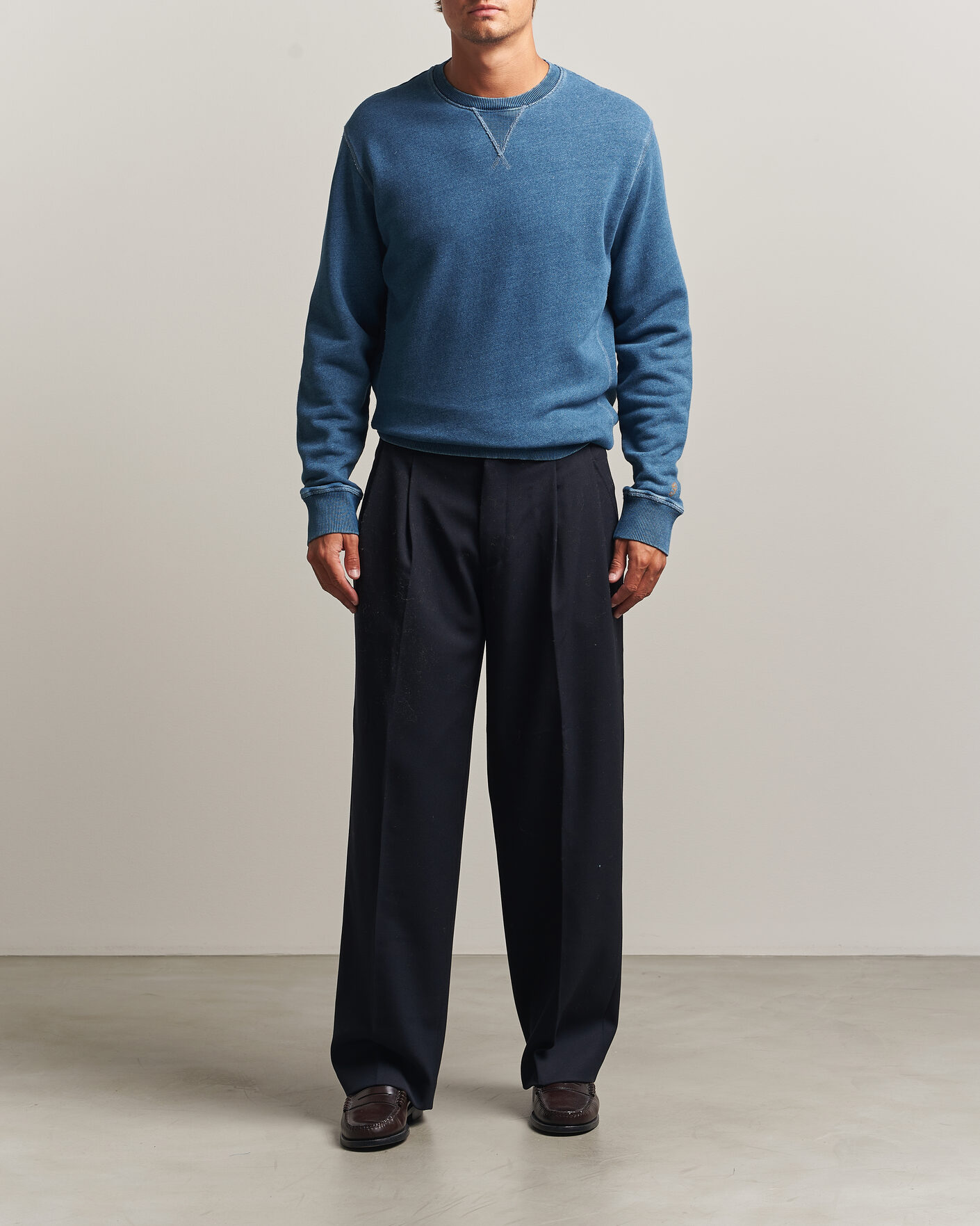 Uomini | Maglieria | Gant | Vintage Crew Neck Sweatshirt Indigo