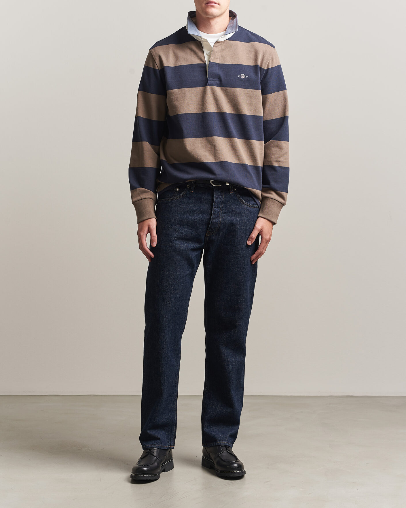 Uomini | Maglieria | Gant | Chambray Barstriped Rugger Faded Taupe