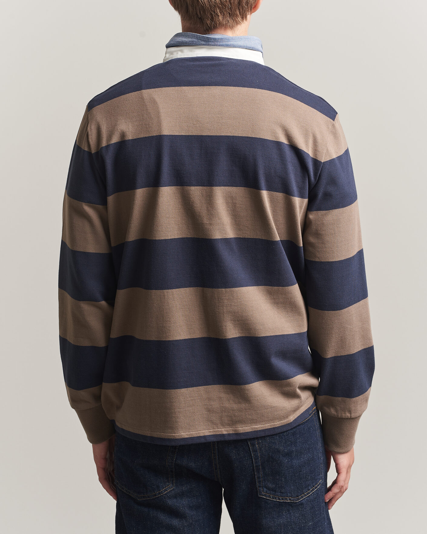 Uomini | Maglieria | Gant | Chambray Barstriped Rugger Faded Taupe