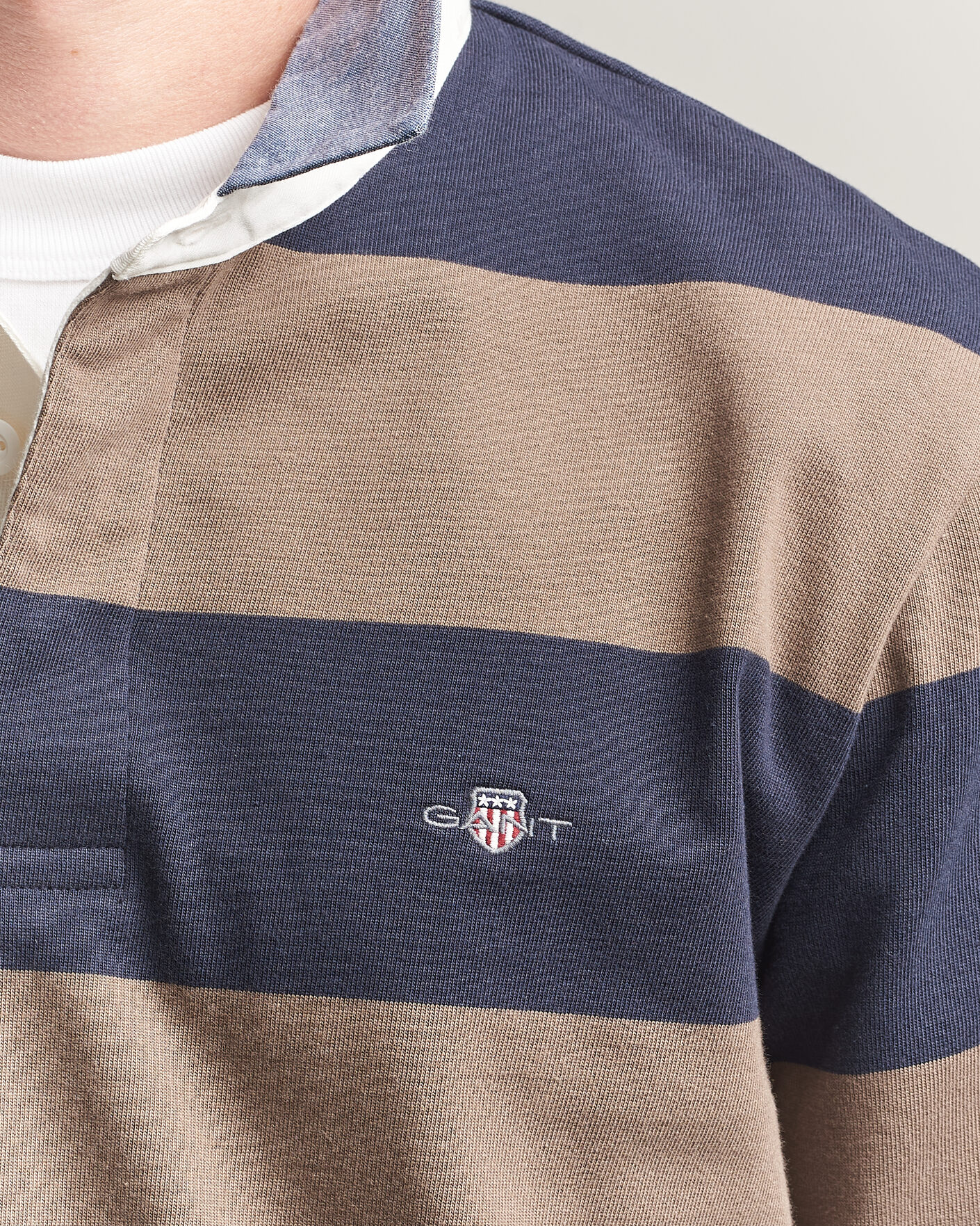 Uomini | Maglieria | Gant | Chambray Barstriped Rugger Faded Taupe