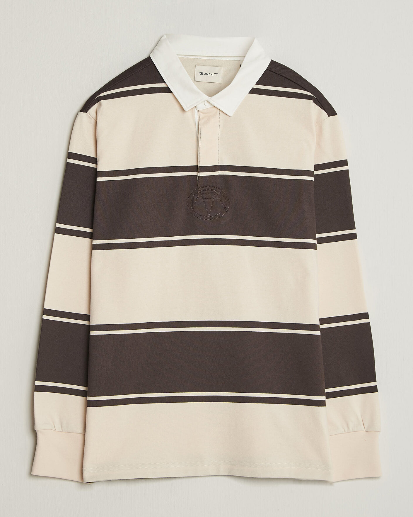 Uomini | Maglieria | Gant | Striped Rugger Charred Wood Brown