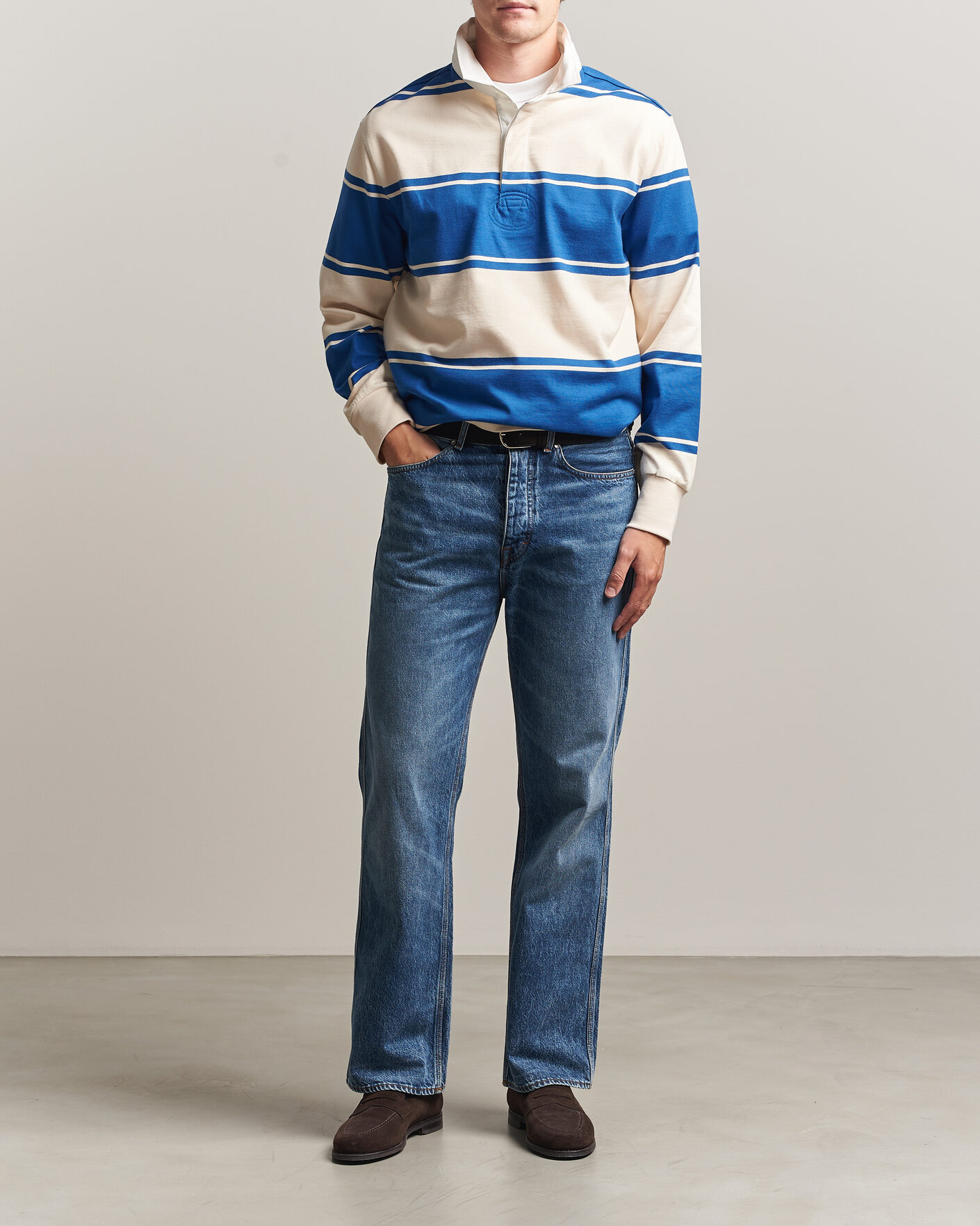 Uomini | Maglieria | Gant | Striped Rugger Nautical Blue