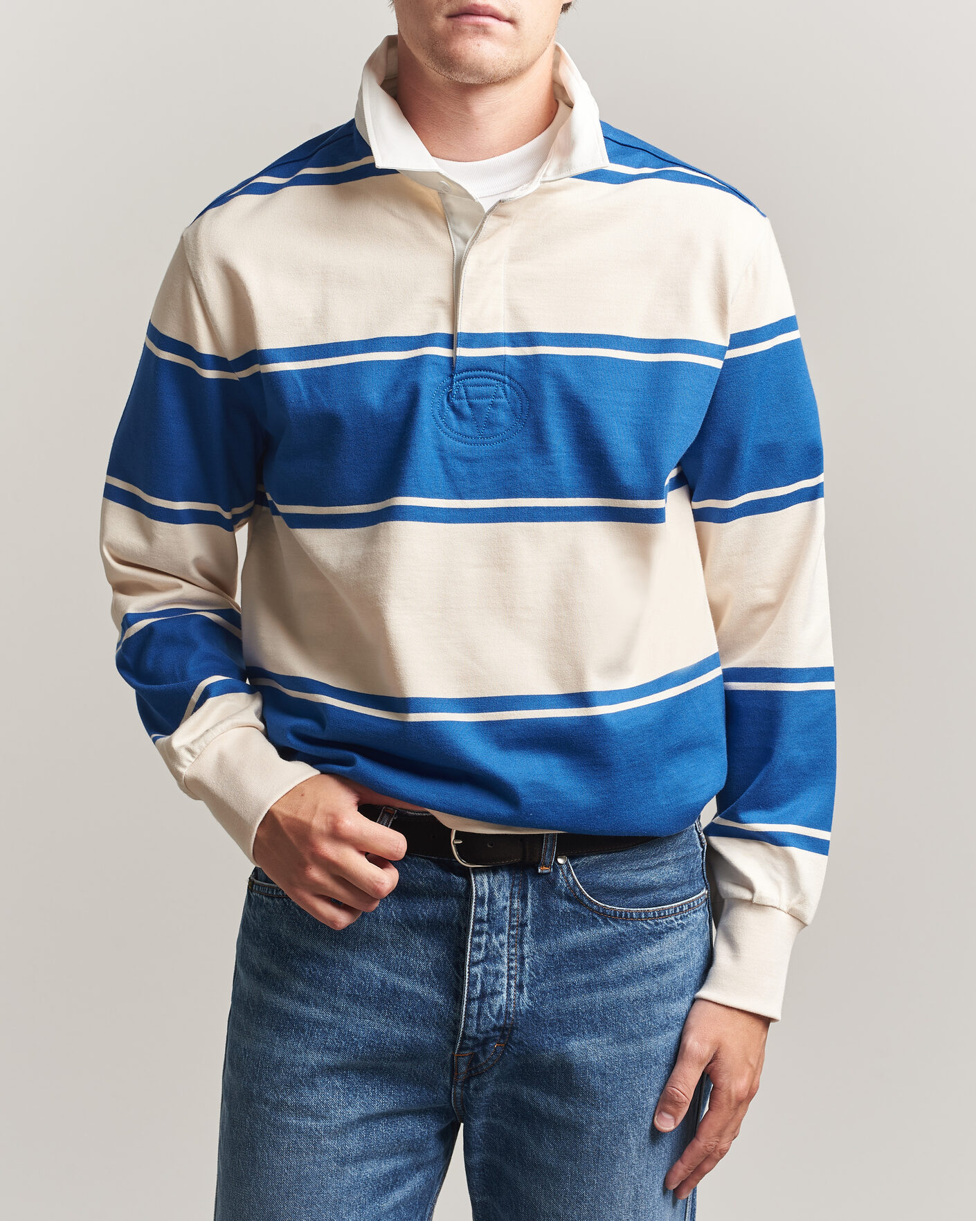 Uomini | Maglieria | Gant | Striped Rugger Nautical Blue