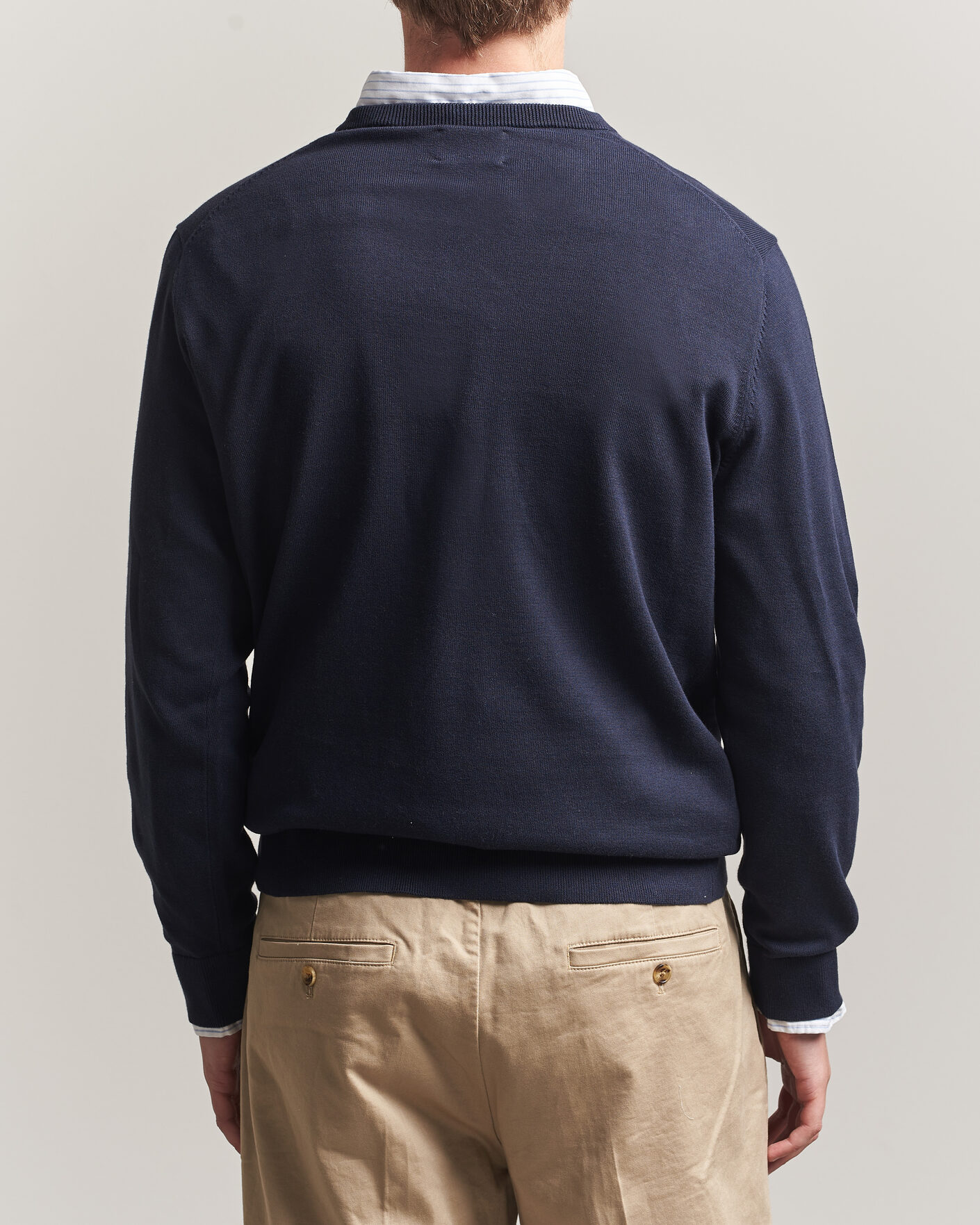 Uomini | Maglieria | Gant | Classic Cotton V-Neck Evening Blue