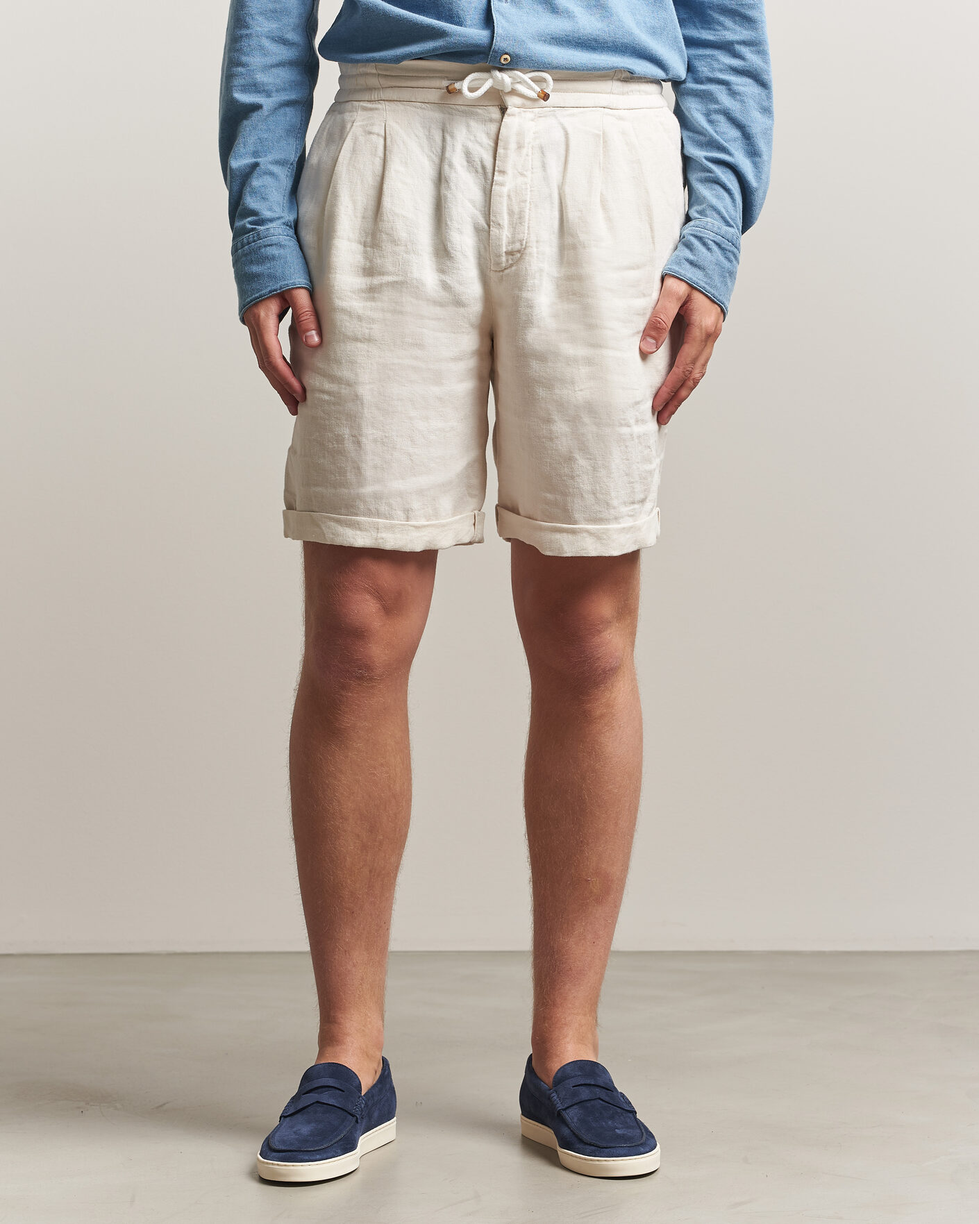 Uomini | Pantaloncini | Brunello Cucinelli | Drawstring Shorts Off White