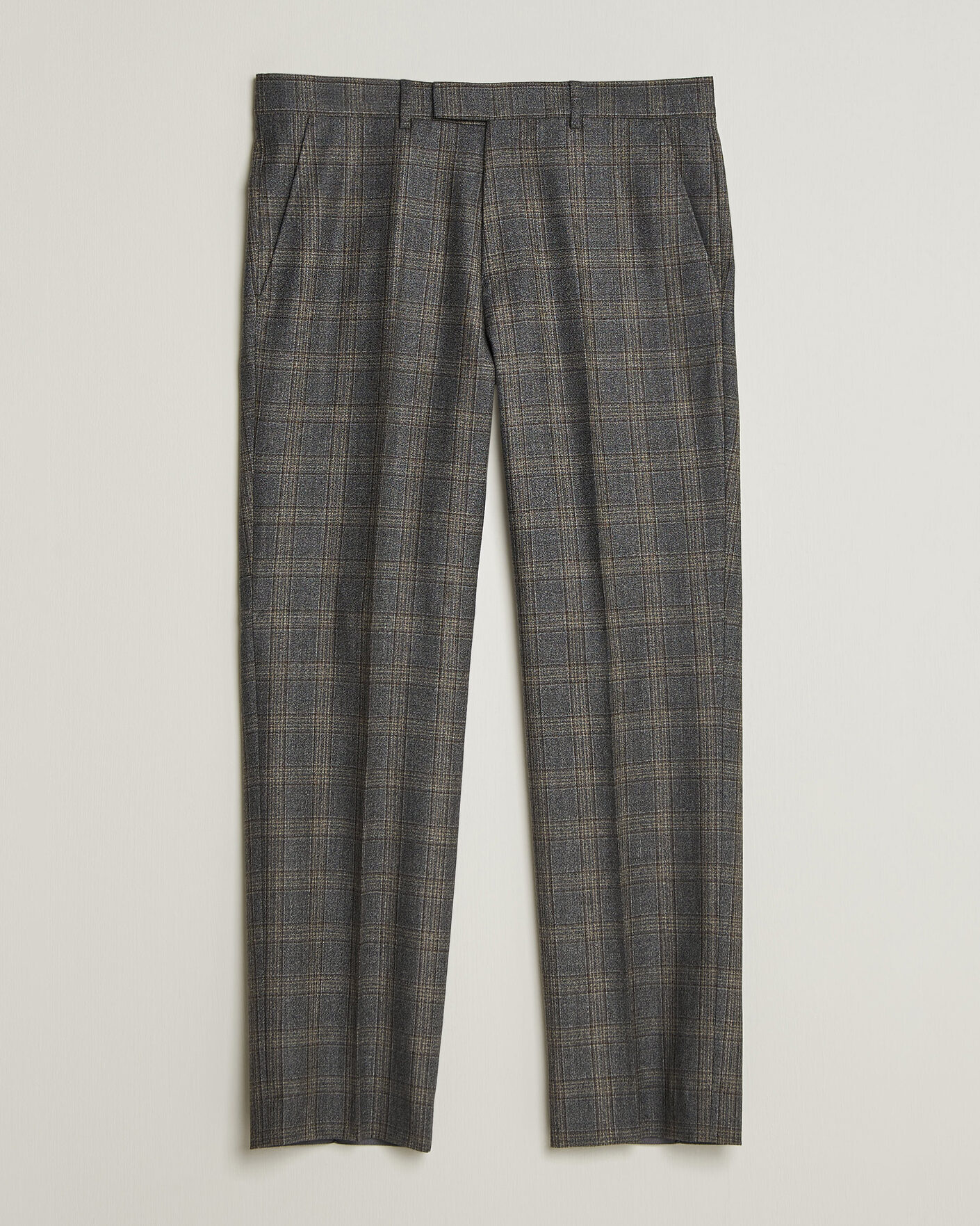 Uomini | Pantaloni | Gant | Wool Glencheck Suit Trousers Ceramic Grey