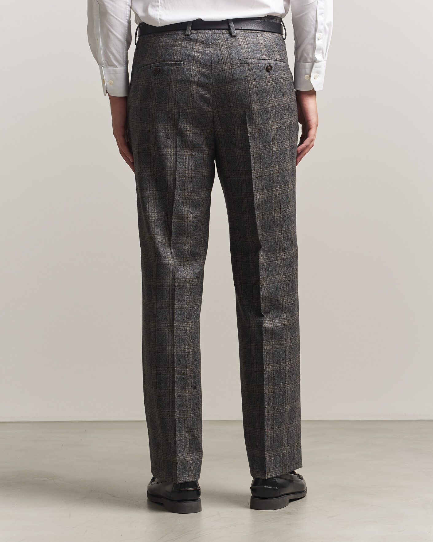 Uomini | Pantaloni | Gant | Wool Glencheck Suit Trousers Ceramic Grey