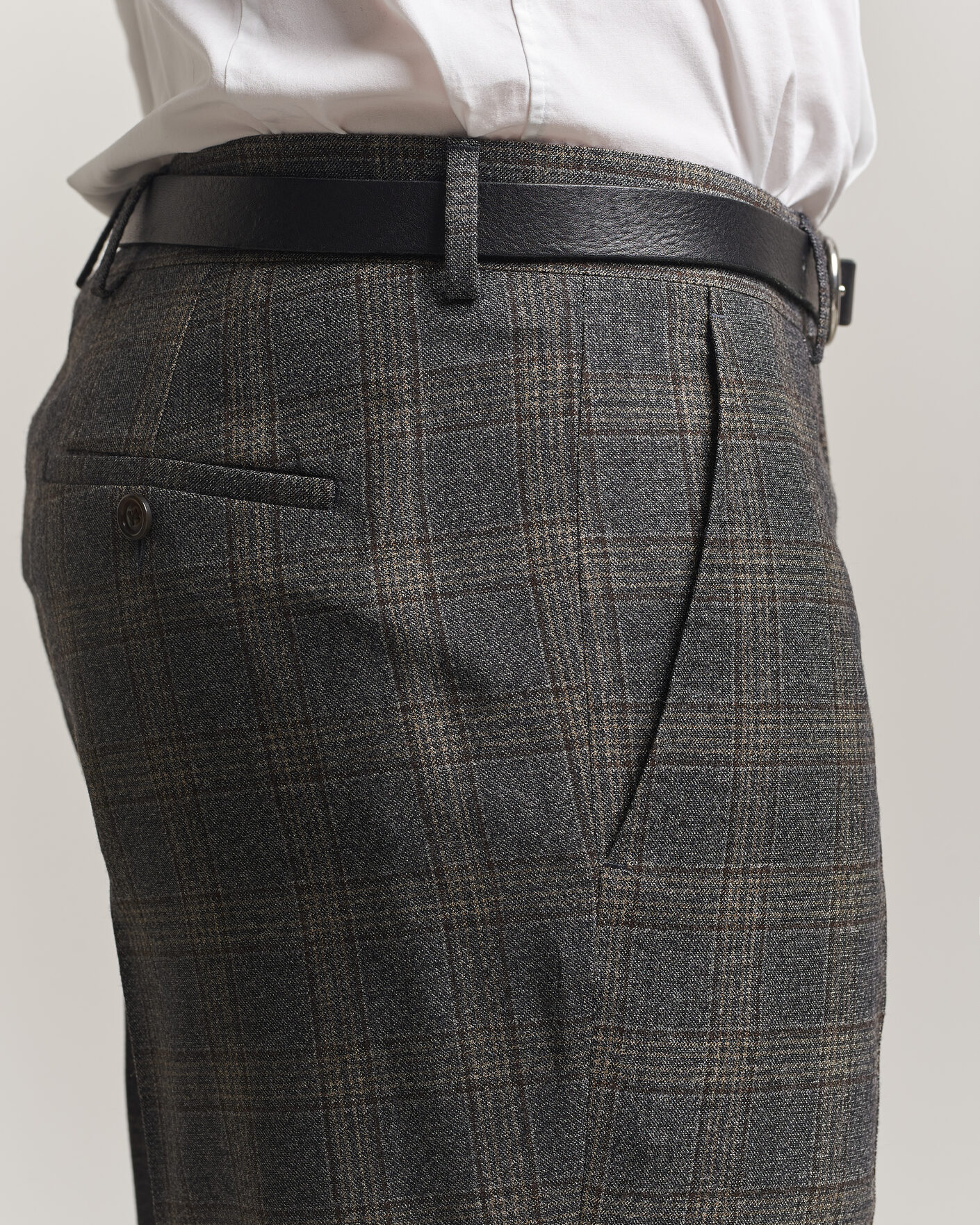 Uomini | Pantaloni | Gant | Wool Glencheck Suit Trousers Ceramic Grey