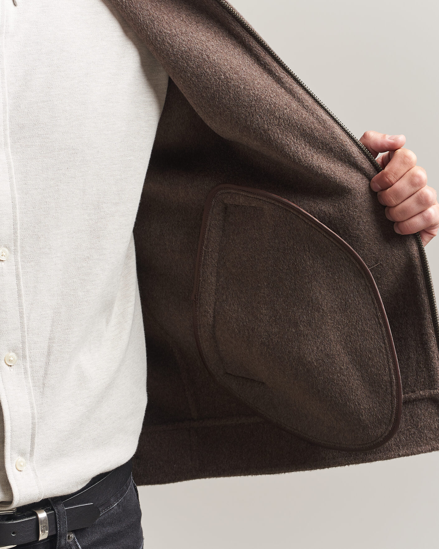 Uomini | Giacche | Gant | Handstitched Wool/Cashmere Jacket Shadow Brown