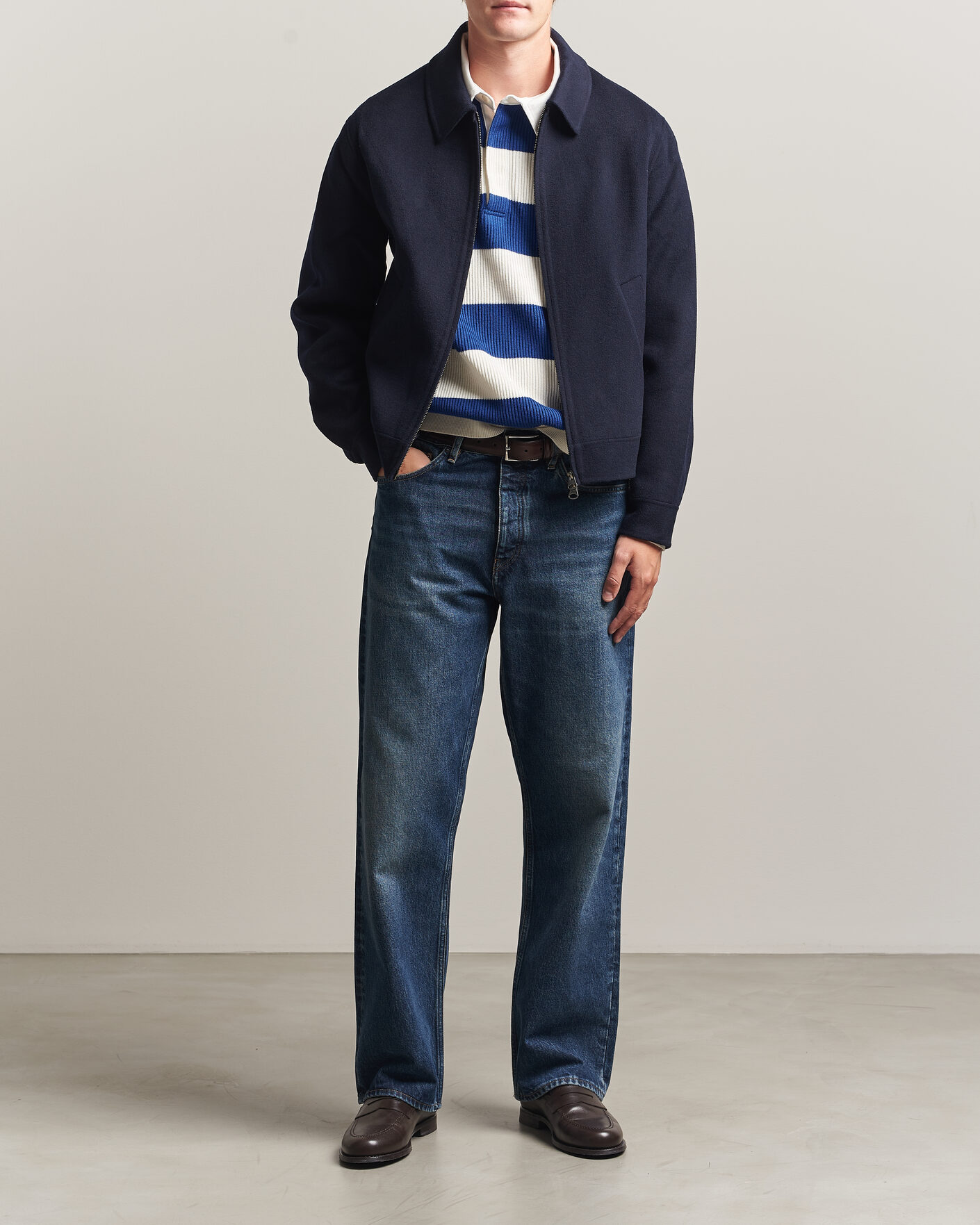 Uomini | Giacche | Gant | Handstitched Wool/Cashmere Jacket Evening Blue