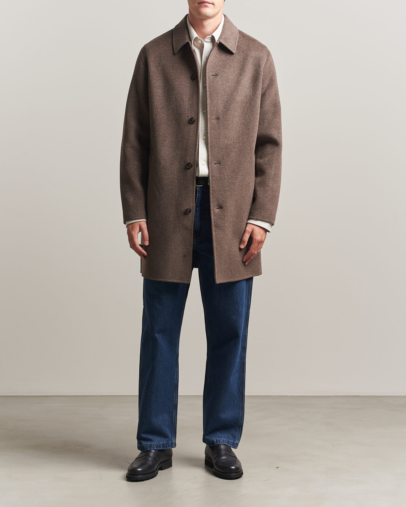 Uomini | Giacche | Gant | Handstitched Wool/Cashmere Top Coat Shadow Brown