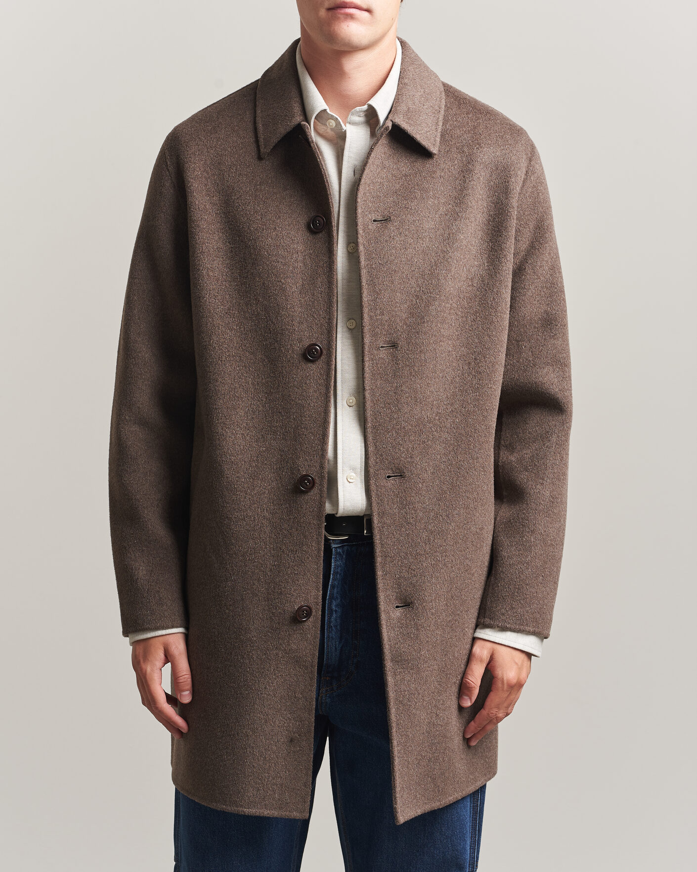 Uomini | Giacche | Gant | Handstitched Wool/Cashmere Top Coat Shadow Brown
