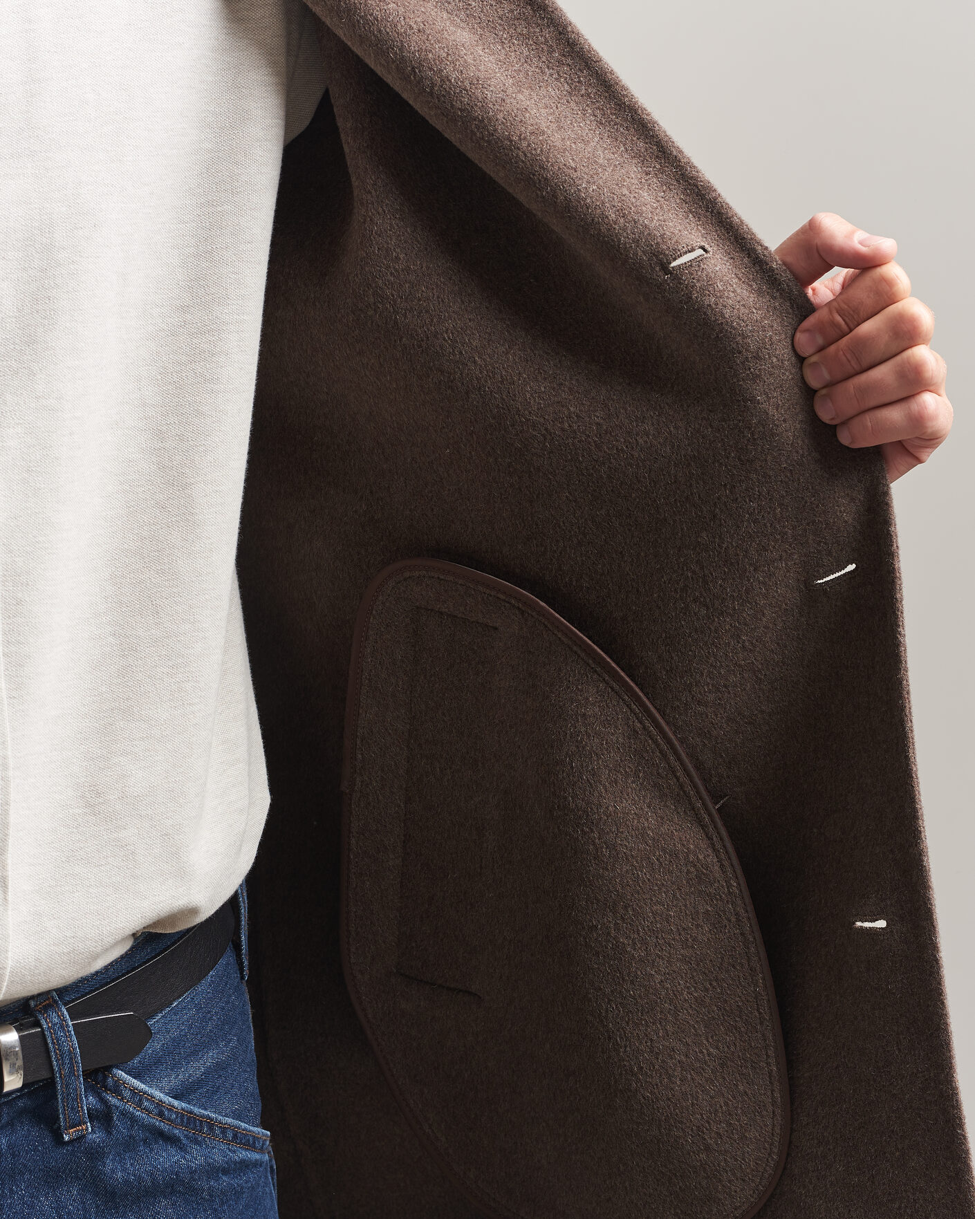 Uomini | Giacche | Gant | Handstitched Wool/Cashmere Top Coat Shadow Brown