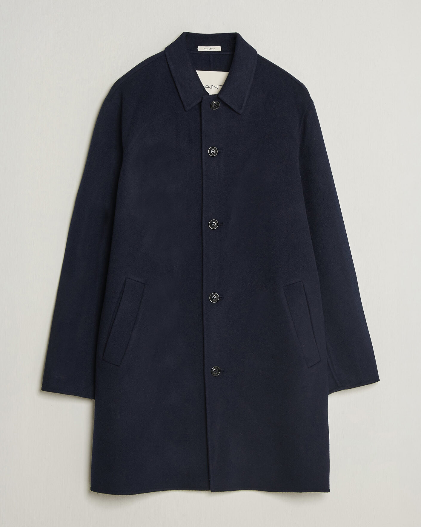 Uomini | Giacche | Gant | Handstitched Wool/Cashmere Top Coat Evening Blue