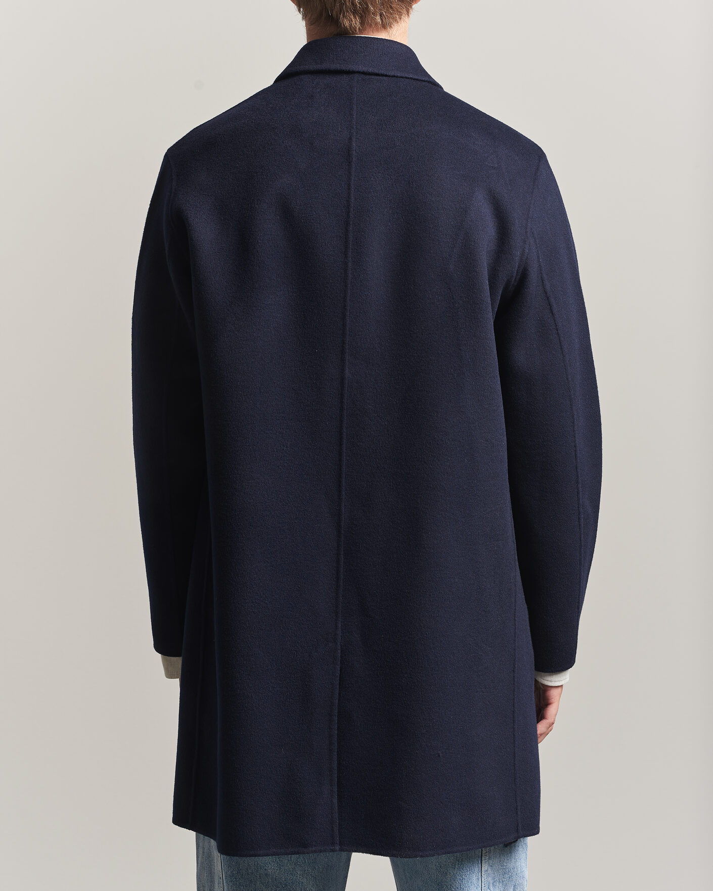 Uomini | Giacche | Gant | Handstitched Wool/Cashmere Top Coat Evening Blue