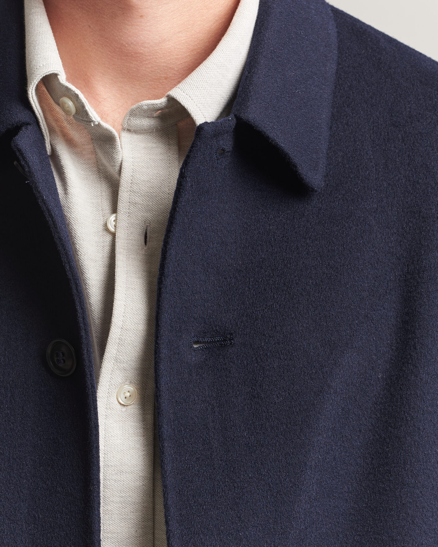 Uomini | Giacche | Gant | Handstitched Wool/Cashmere Top Coat Evening Blue
