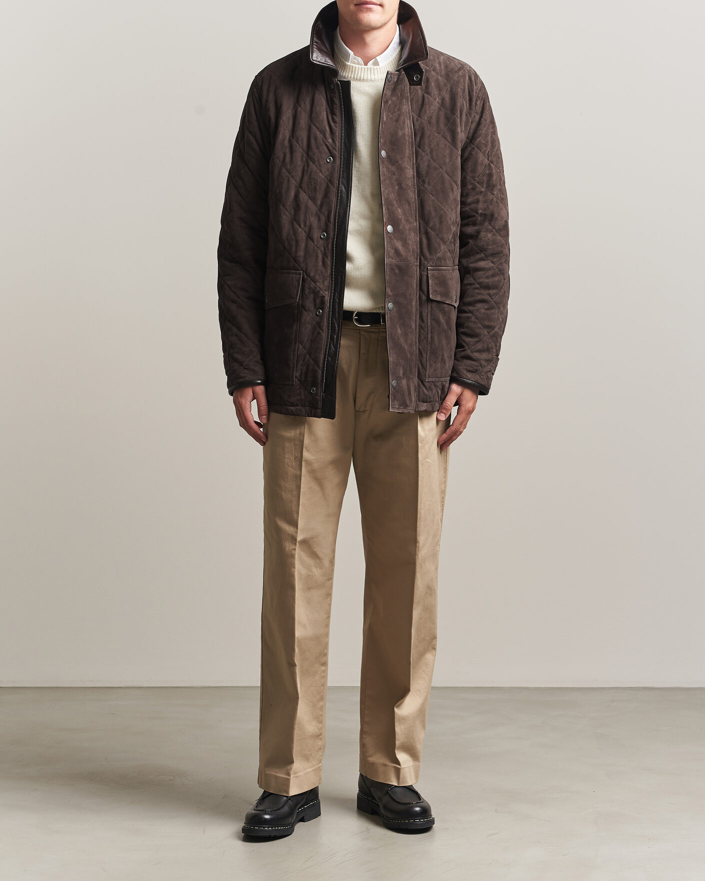 Uomini | Giacche | Gant | Quilted Suede Jacket Black Brown