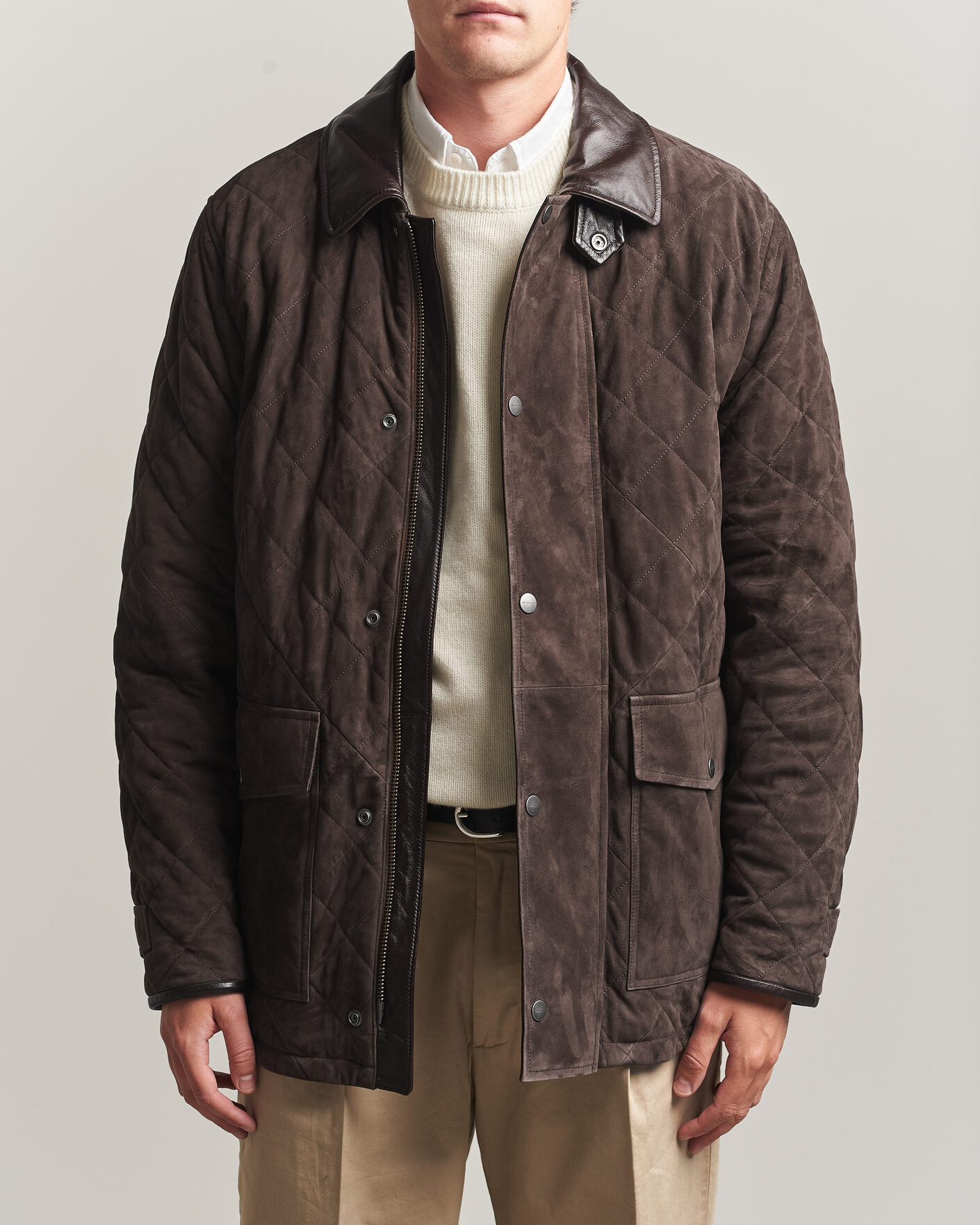 Uomini | Giacche | Gant | Quilted Suede Jacket Black Brown
