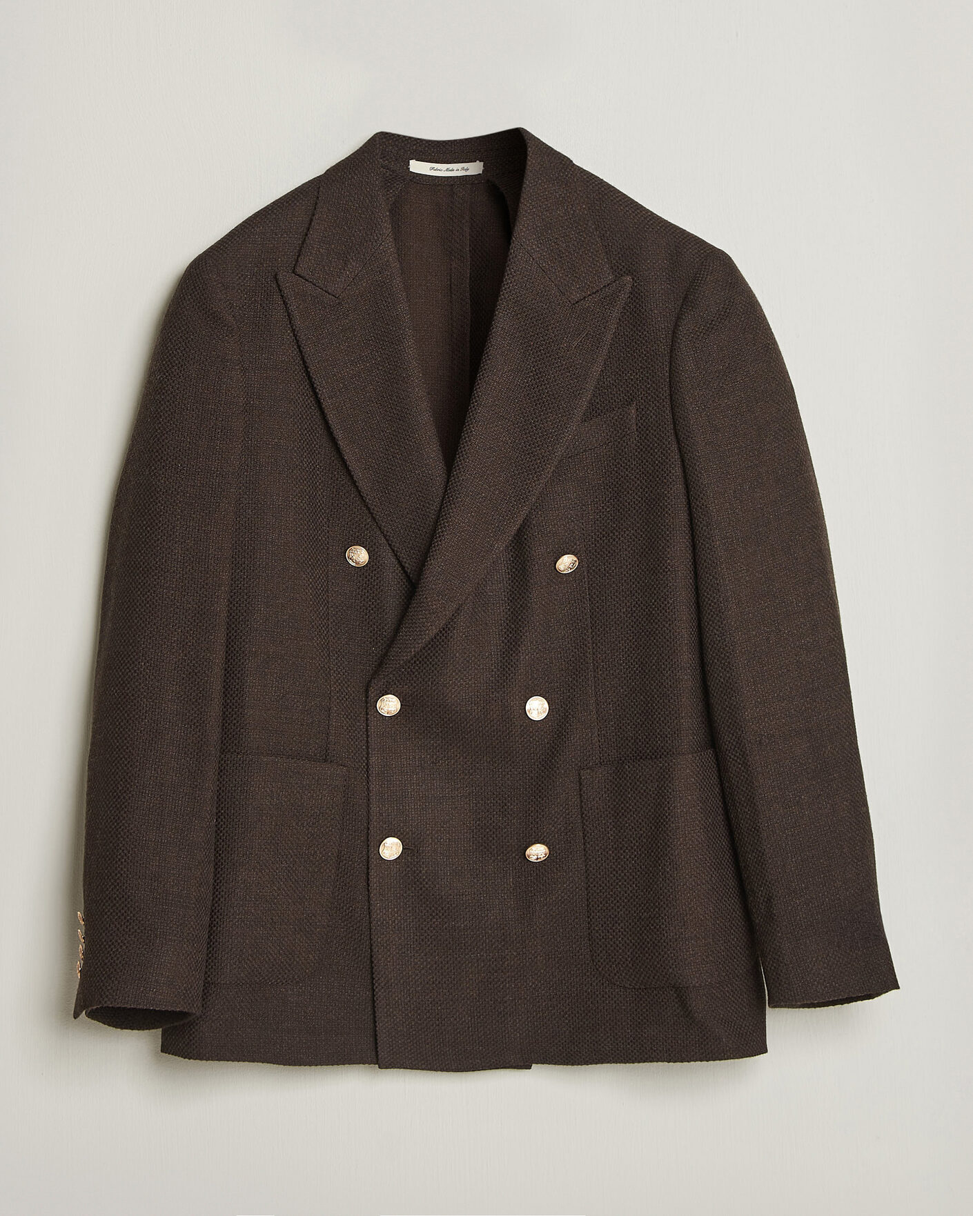 Uomini | Blazers | Gant | Wool Textured Double Breasted Blazer Black Brown