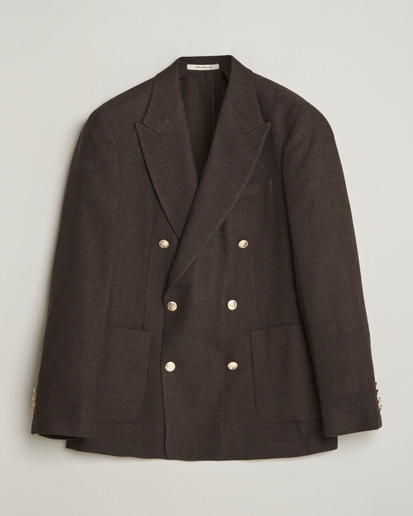 Uomini | Blazers | Gant | Wool Textured Double Breasted Blazer Black Brown