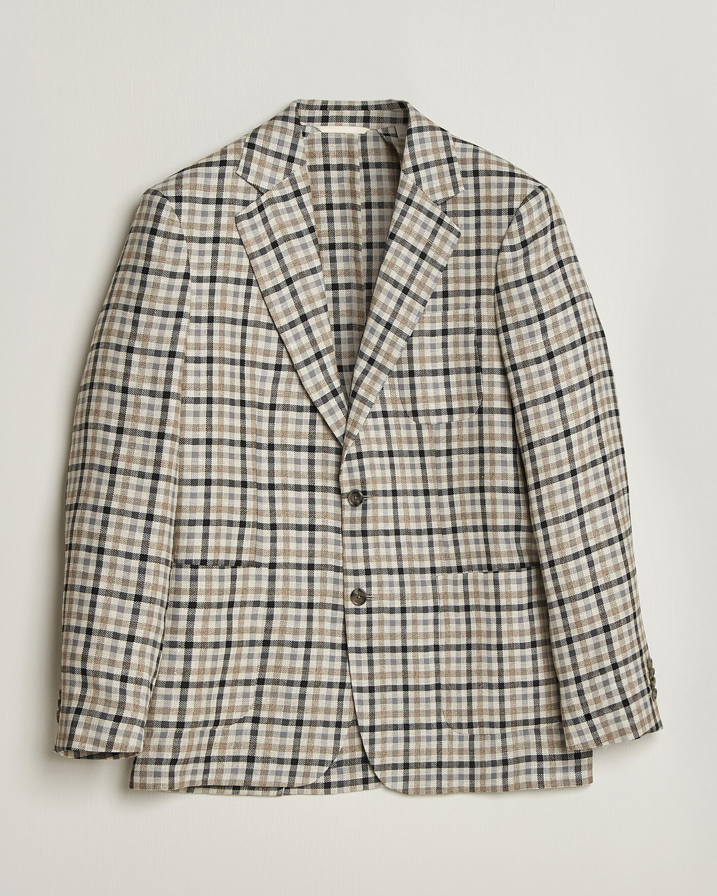 Uomini | Blazers | Gant | Wool/Linen Checked Blazer Cream