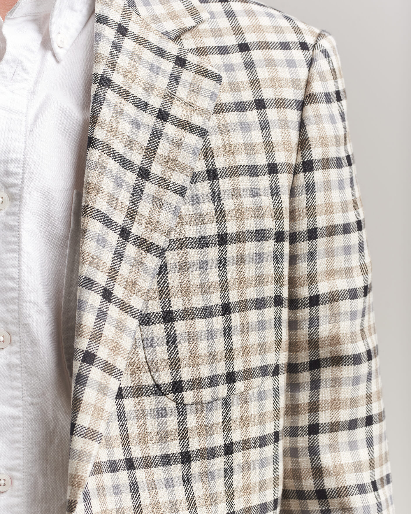 Uomini | Blazers | Gant | Wool/Linen Checked Blazer Cream