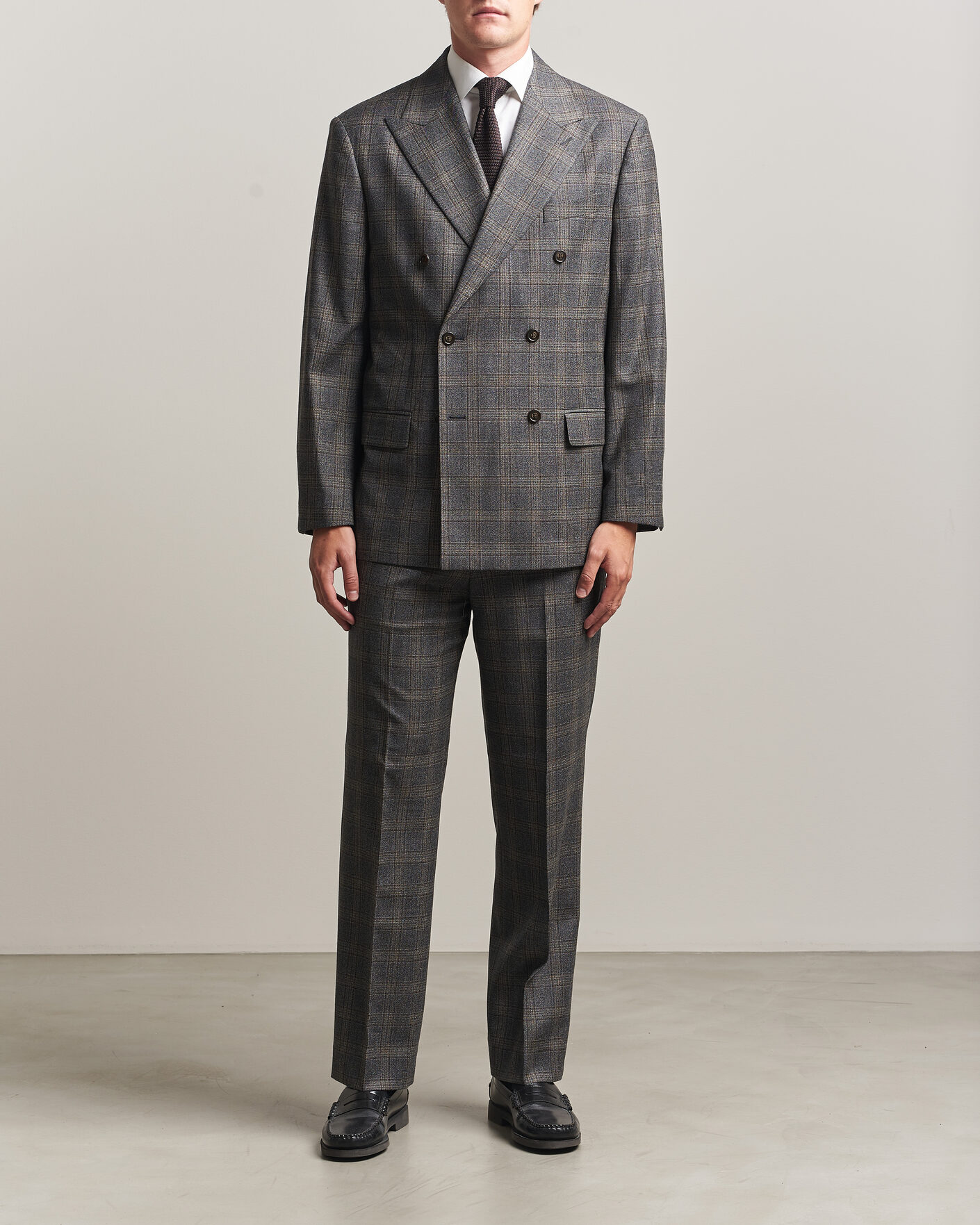Uomini | Blazers | Gant | Wool Glencheck Double Breasted Blazer Ceramic Grey