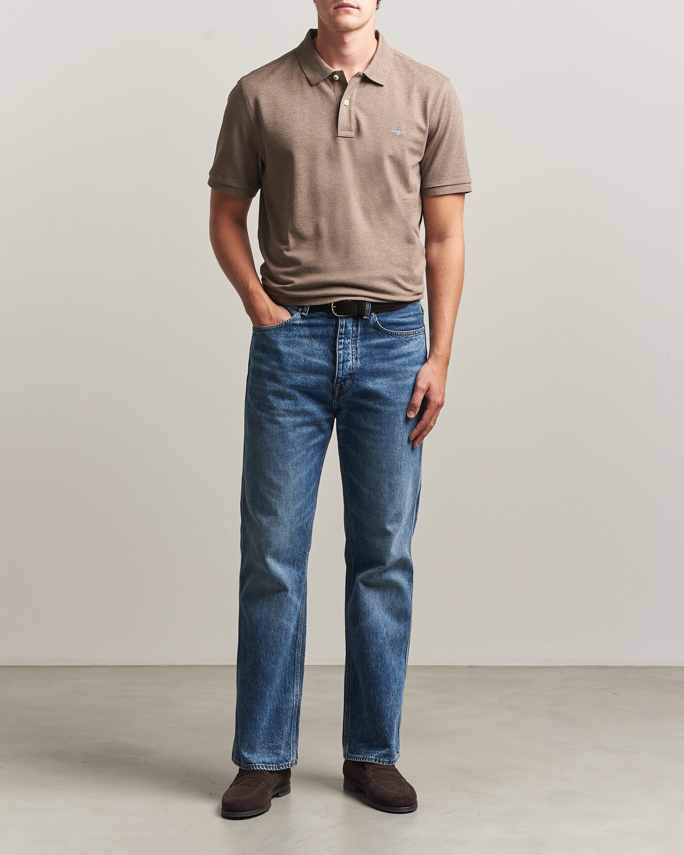 Uomini | Polo | Gant | The Original Polo Dark Hazelnut Melange