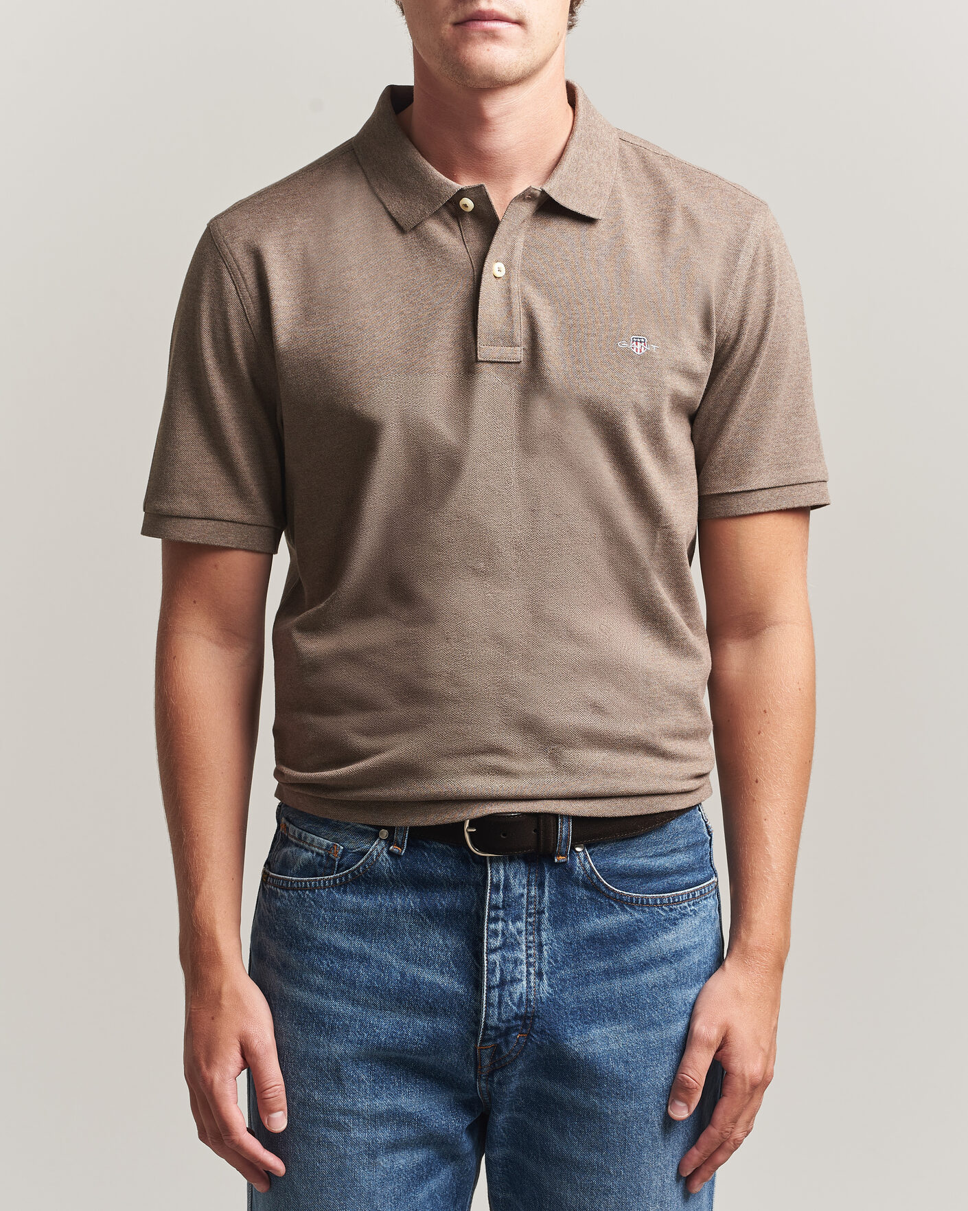 Uomini | Polo | Gant | The Original Polo Dark Hazelnut Melange