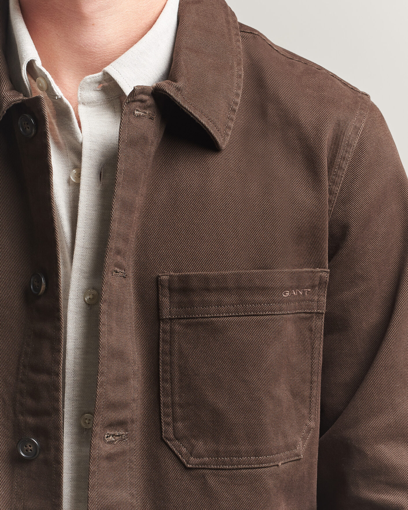 Uomini | Camicie | Gant | Regular Fit Brushed Twill Overshirt Black Brown