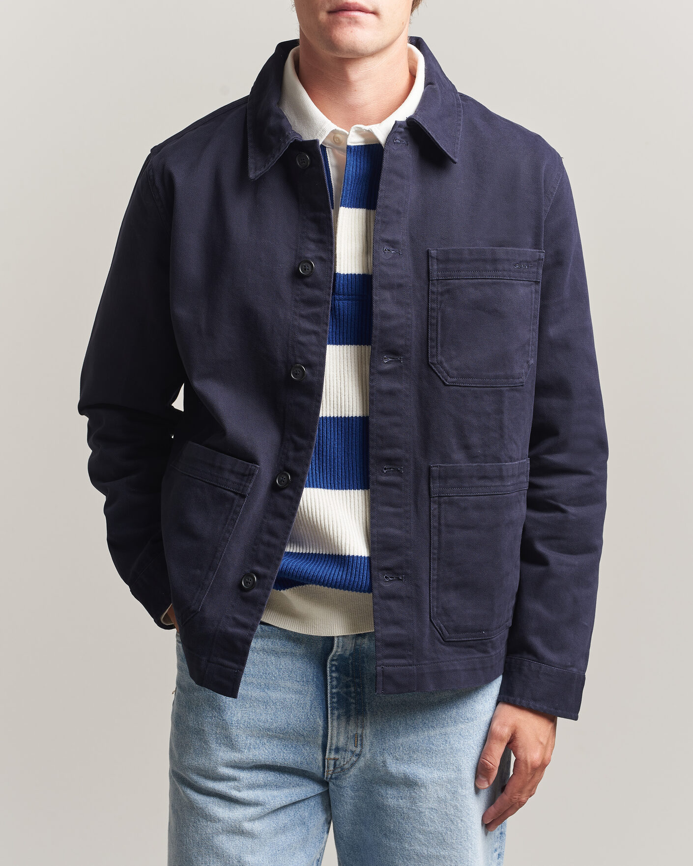 Uomini | Camicie | Gant | Regular Fit Brushed Twill Overshirt Evening Blue