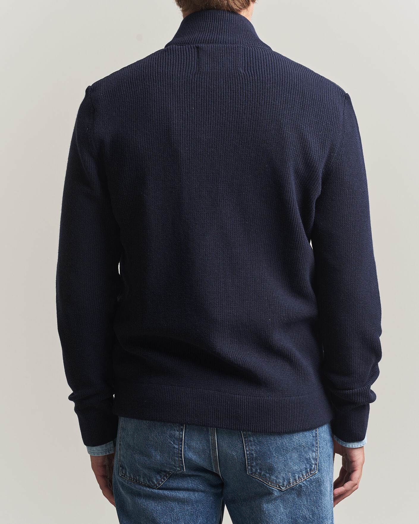 Uomini | Maglieria | Gant | Hybrid Full Zip Evening Blue