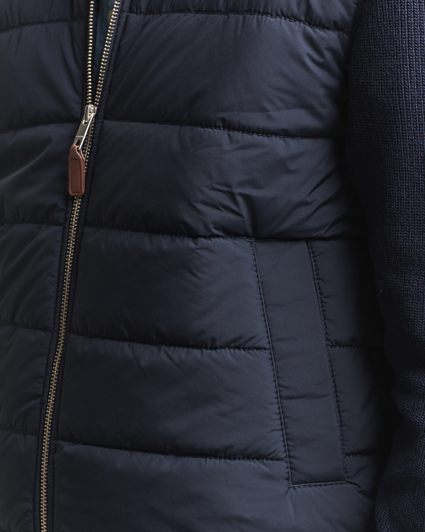 Uomini | Maglieria | Gant | Hybrid Full Zip Evening Blue