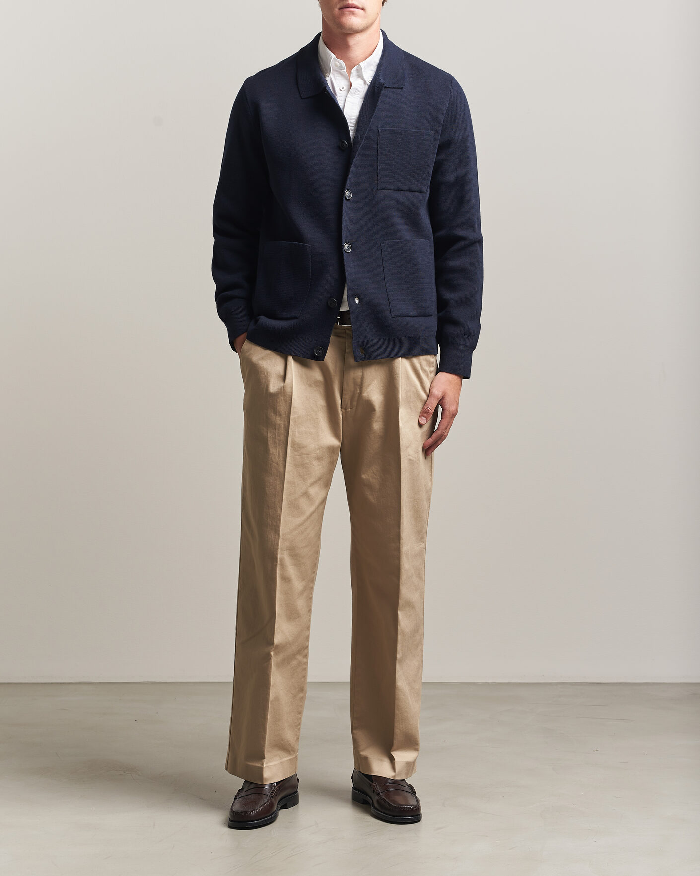 Uomini | Maglieria | Gant | Milano Knitted Cardigan Evening Blue