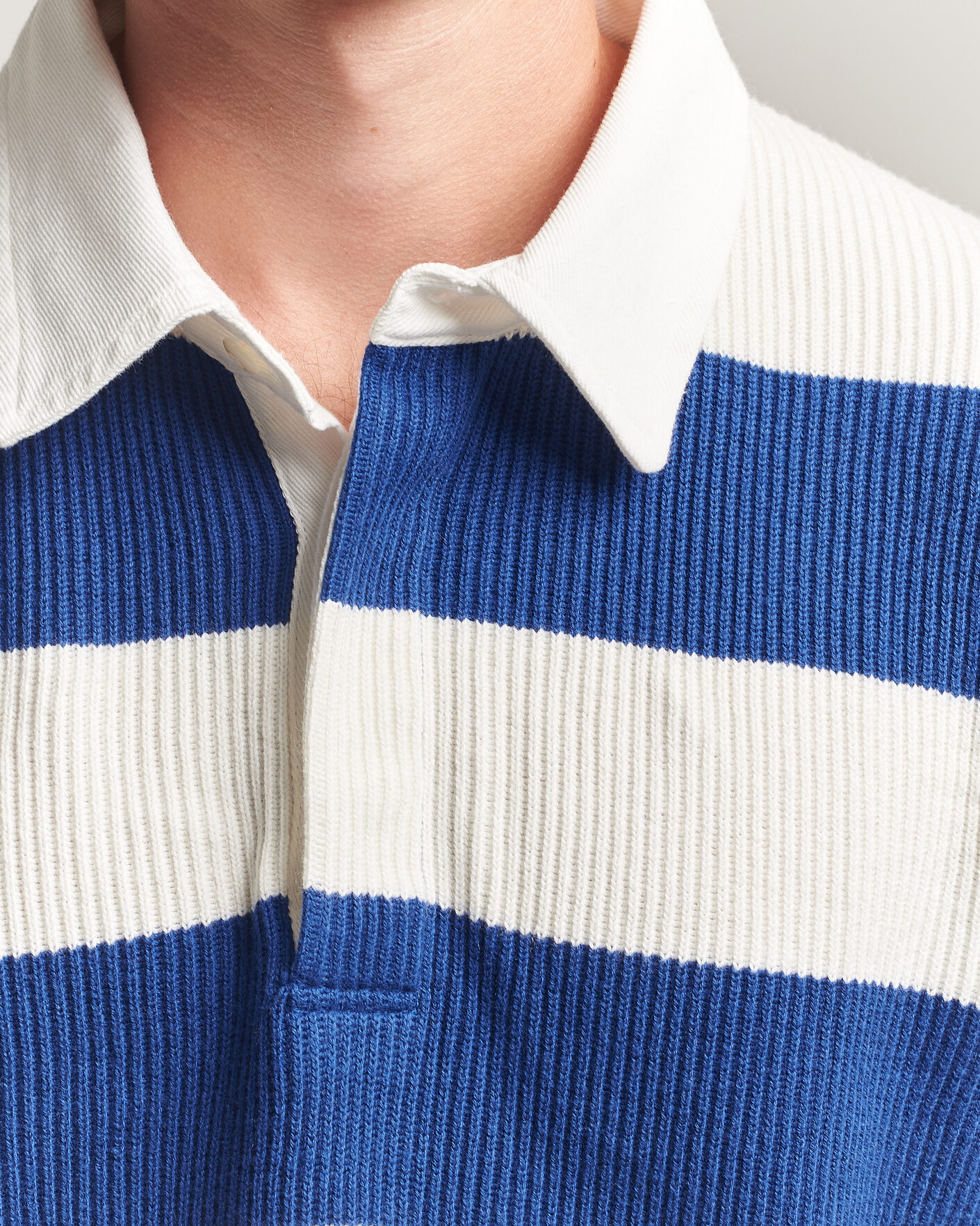 Uomini | Maglieria | Gant | Cotton/Merino Knitted Striped Rugger Cream