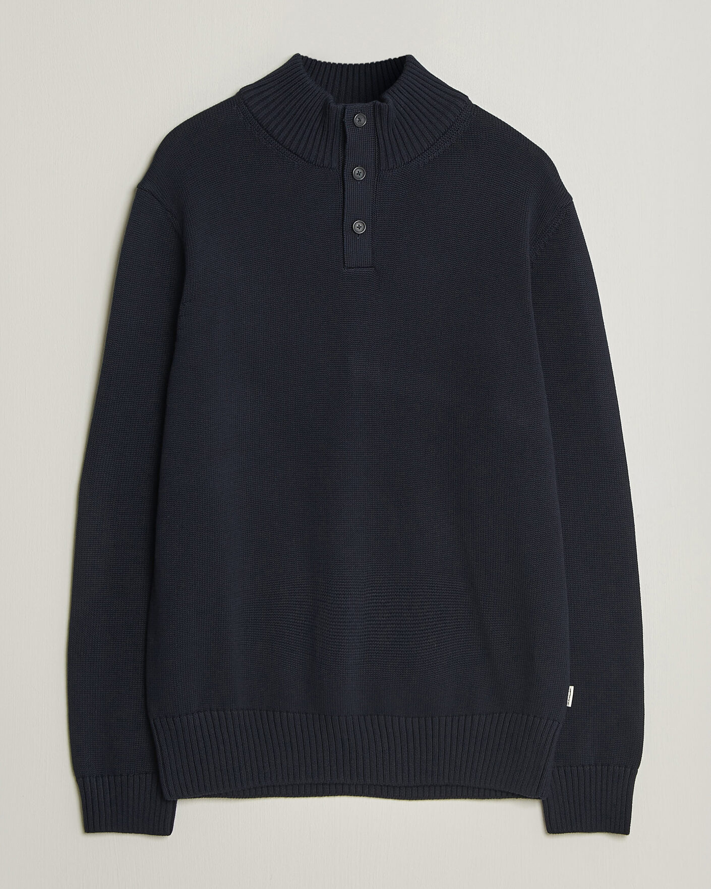 Uomini | Maglieria | Gant | Supima Cotton Half Buttoned Neck Evening Blue