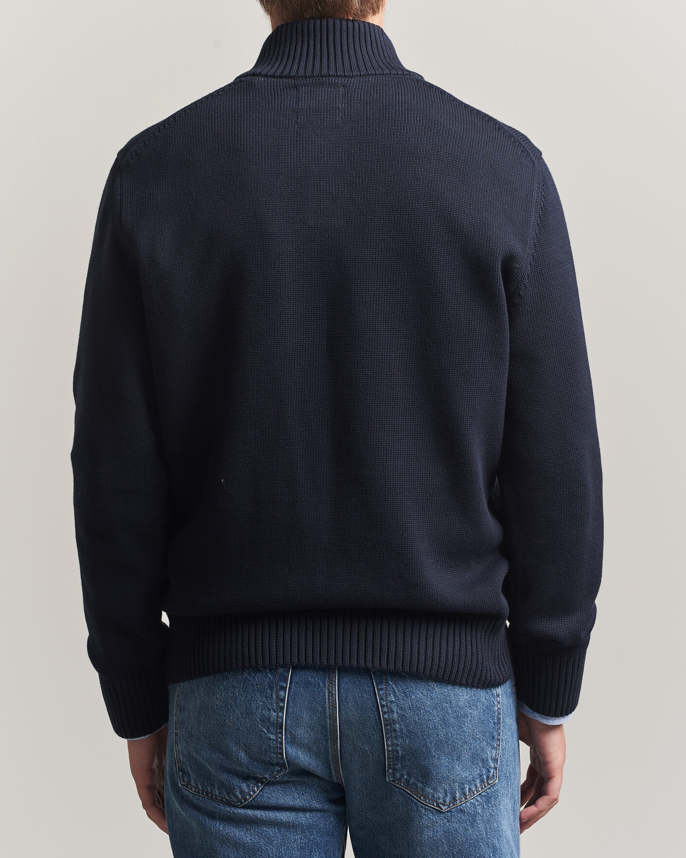 Uomini | Maglieria | Gant | Supima Cotton Half Buttoned Neck Evening Blue