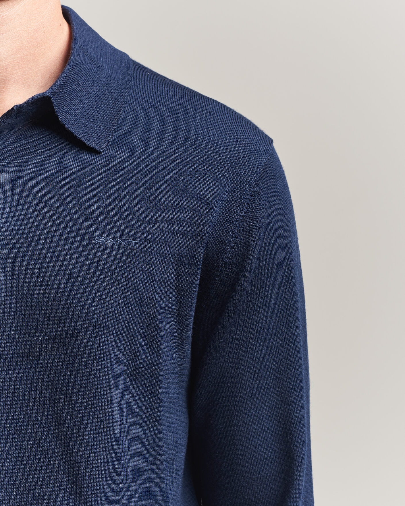 Uomini | Maglieria | Gant | Extrafine Merino Knitted Polo Marine